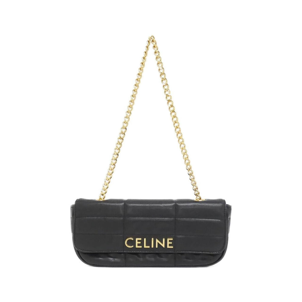 Celine Black Leather Shoulder Bag