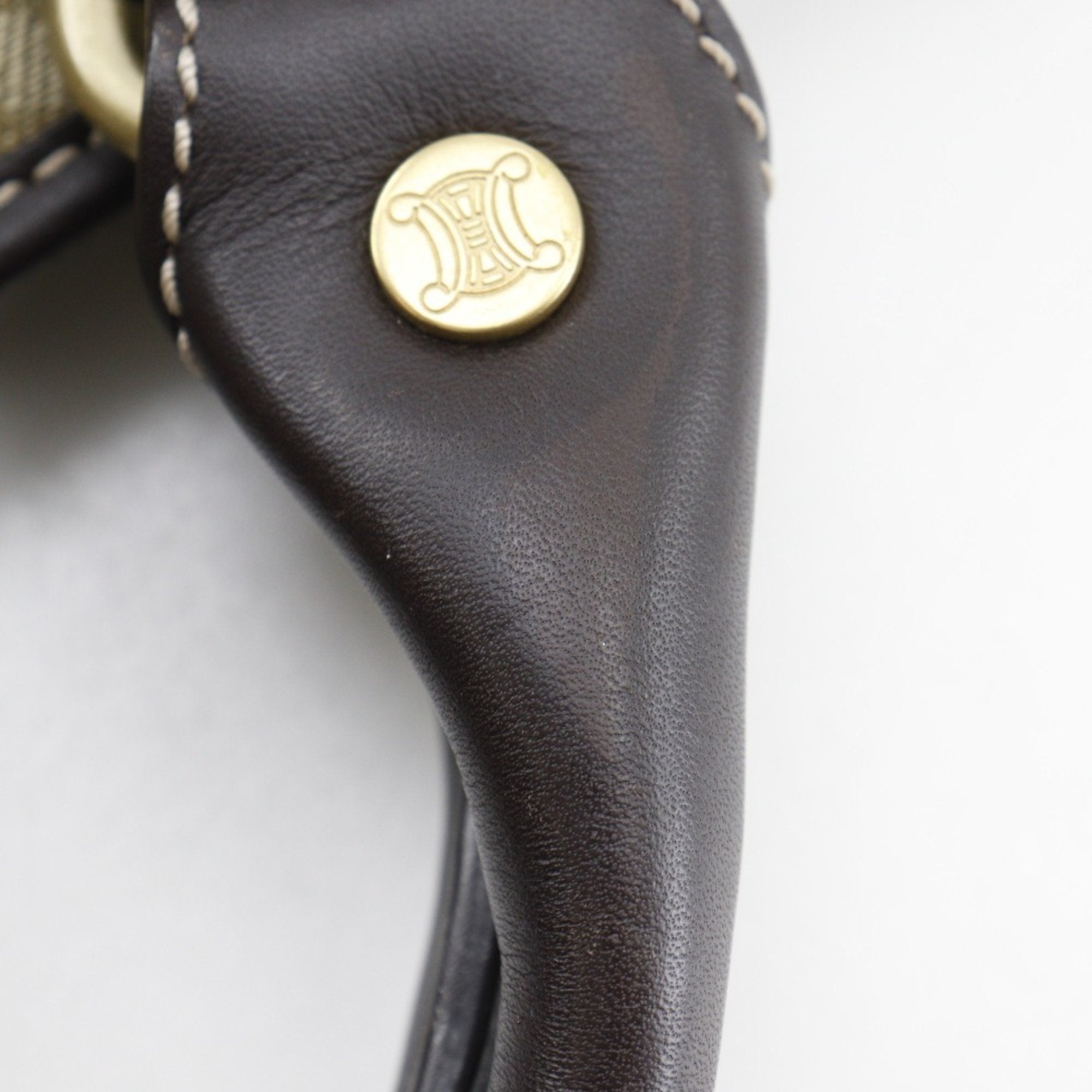 Celine Khaki Canvas Handbag