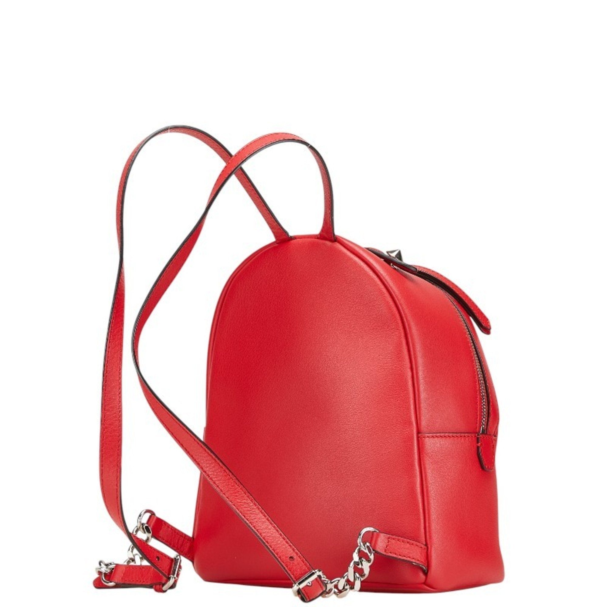 Fendi Red Color Leather Backpack