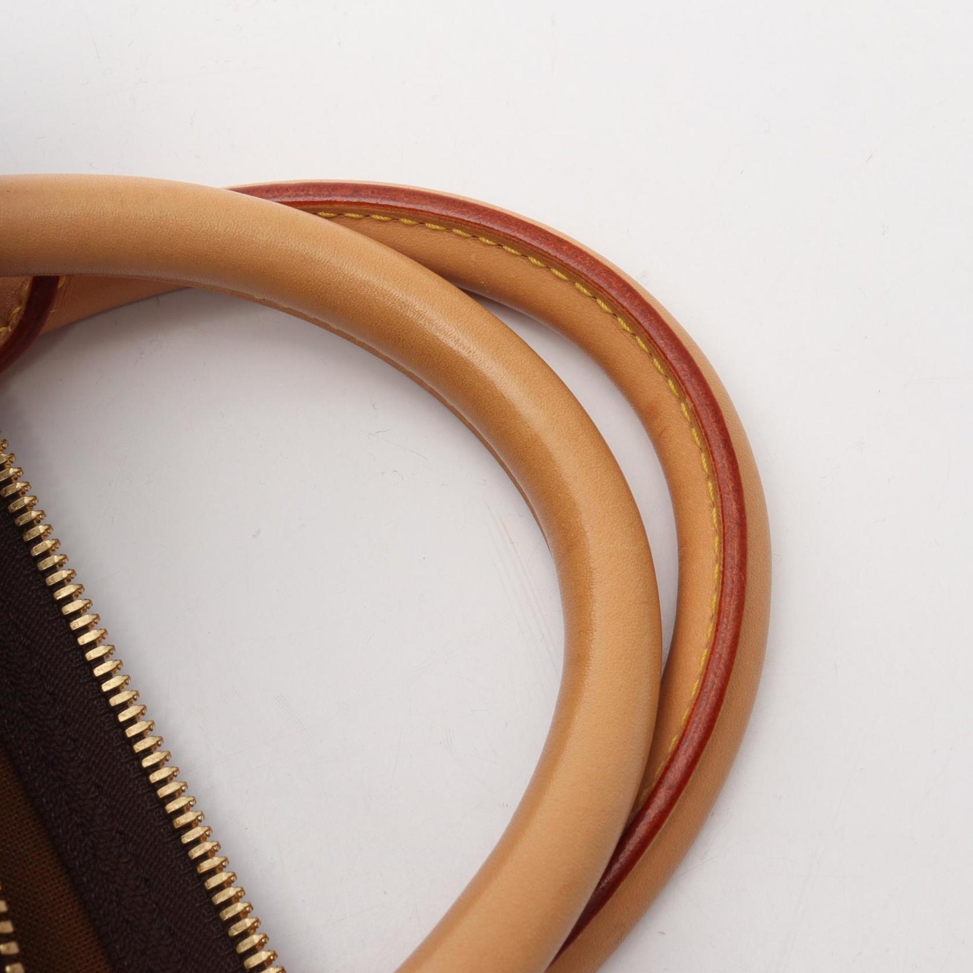 Louis Vuitton Brown Coated Canvas Leather Boston Bag Handbag