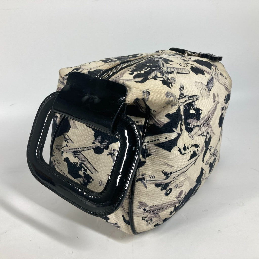 Chanel Black White Canvas Handbag