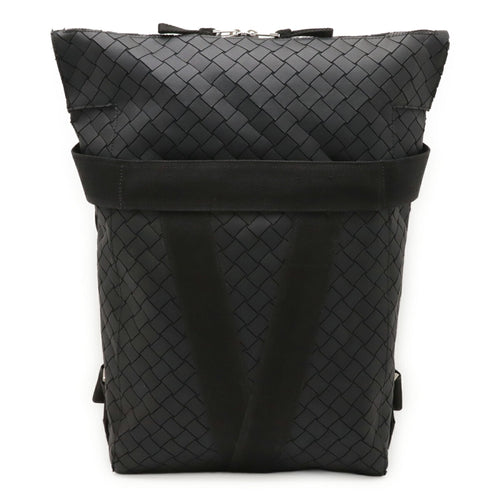 Bottega Veneta Intrecciato Black Rubber Backpack