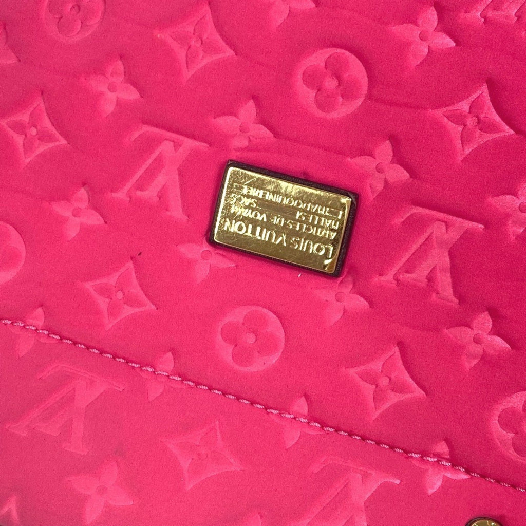 Louis Vuitton Black Pink Microfiber Shoulder Bag Tote Bag