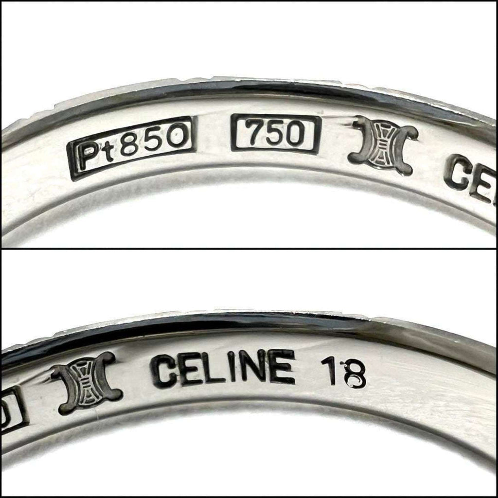 Celine Silver Yellow Gold (18K) Platinum Band Ring