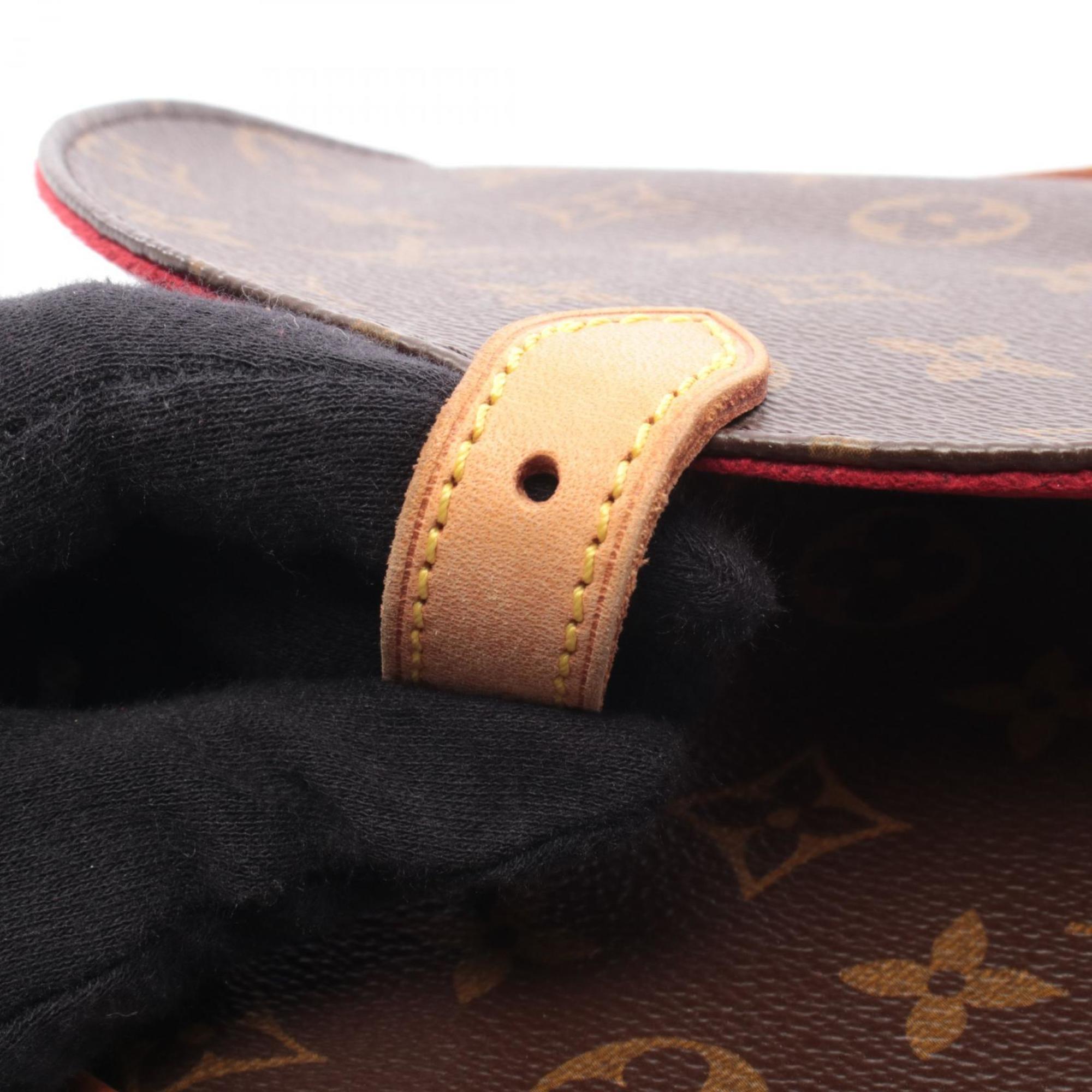 Louis Vuitton Brown Coated Canvas Leather Handbag Shoulder Bag