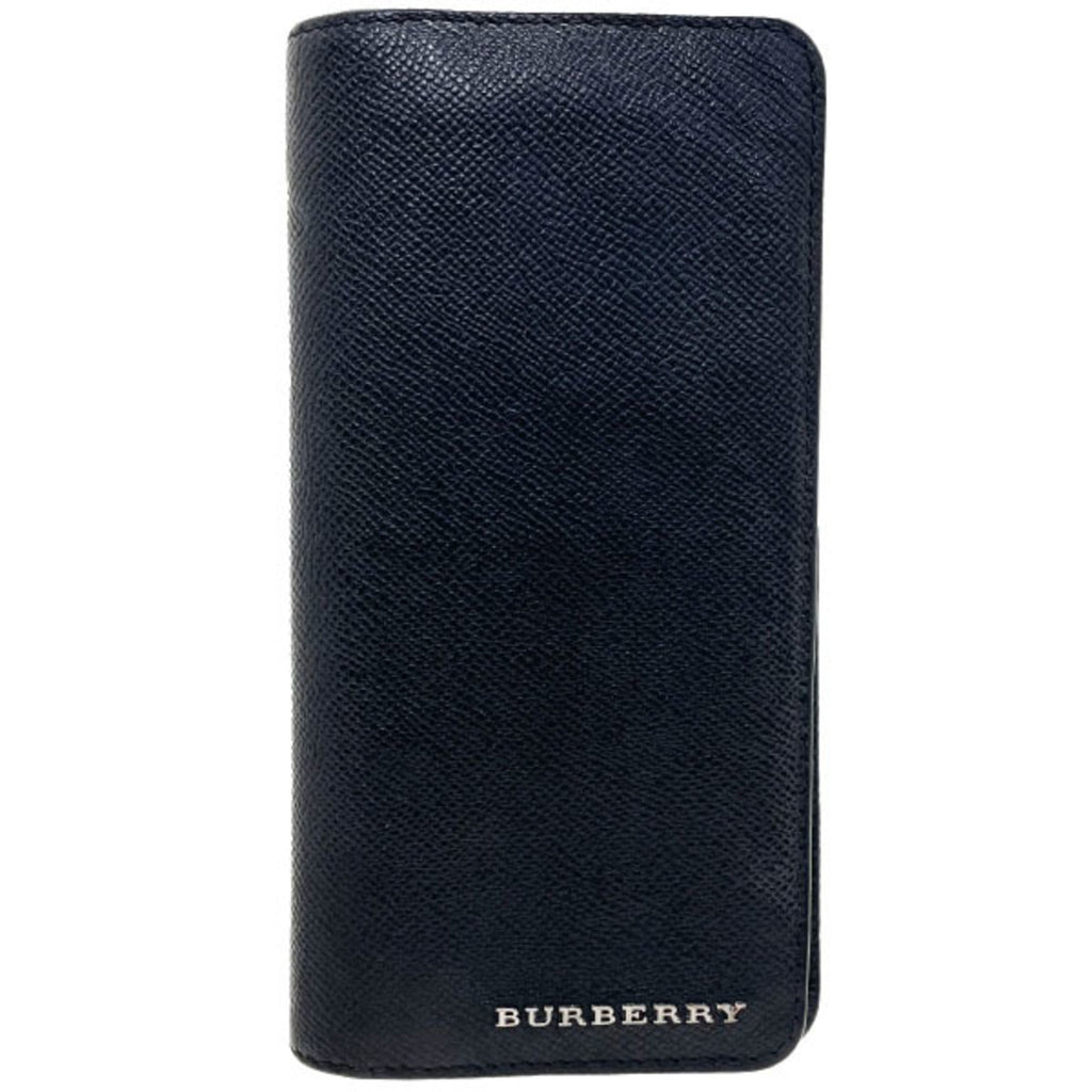 Burberry Black Leather Long Wallet (Bi-Fold)