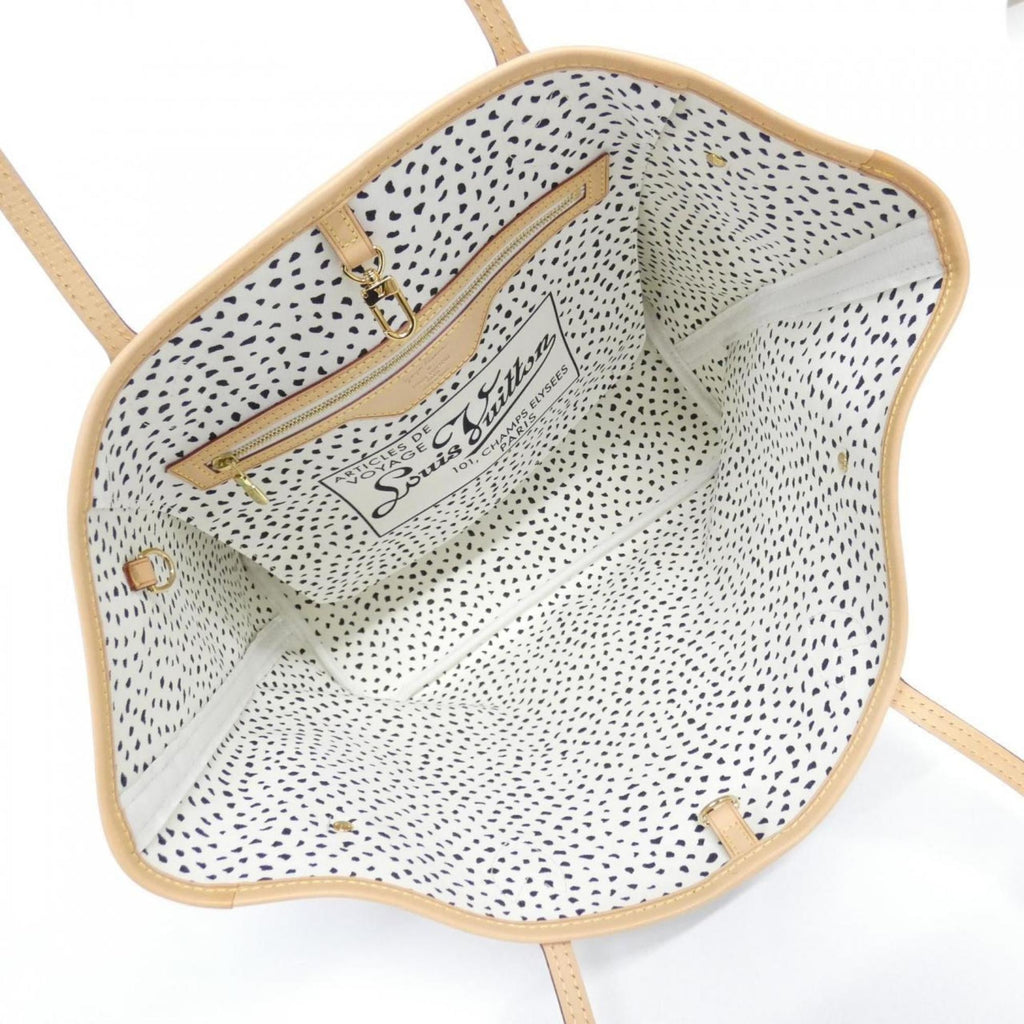 Louis Vuitton Blanc Brown White Coated Canvas Handbag