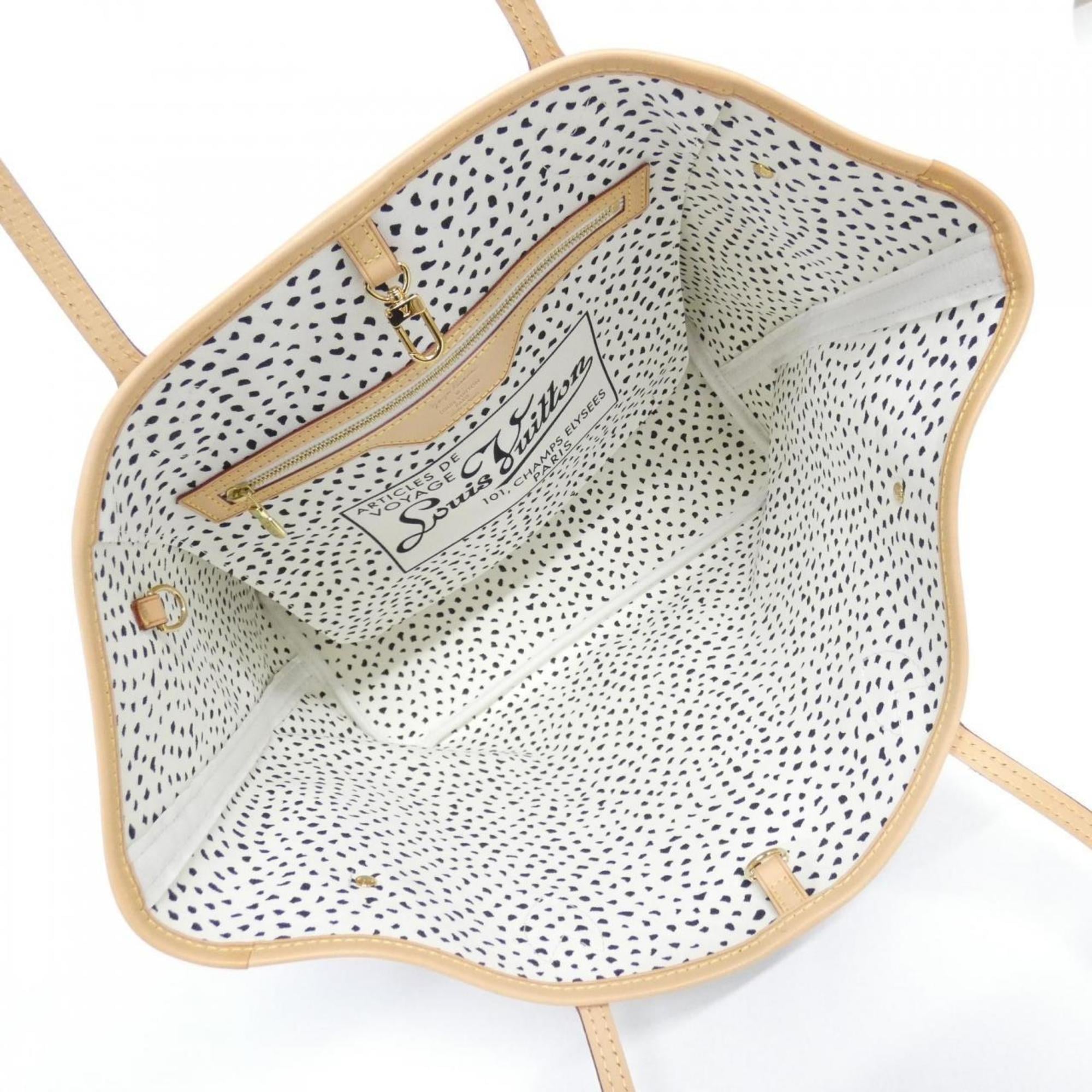 Louis Vuitton Blanc Brown White Coated Canvas Handbag