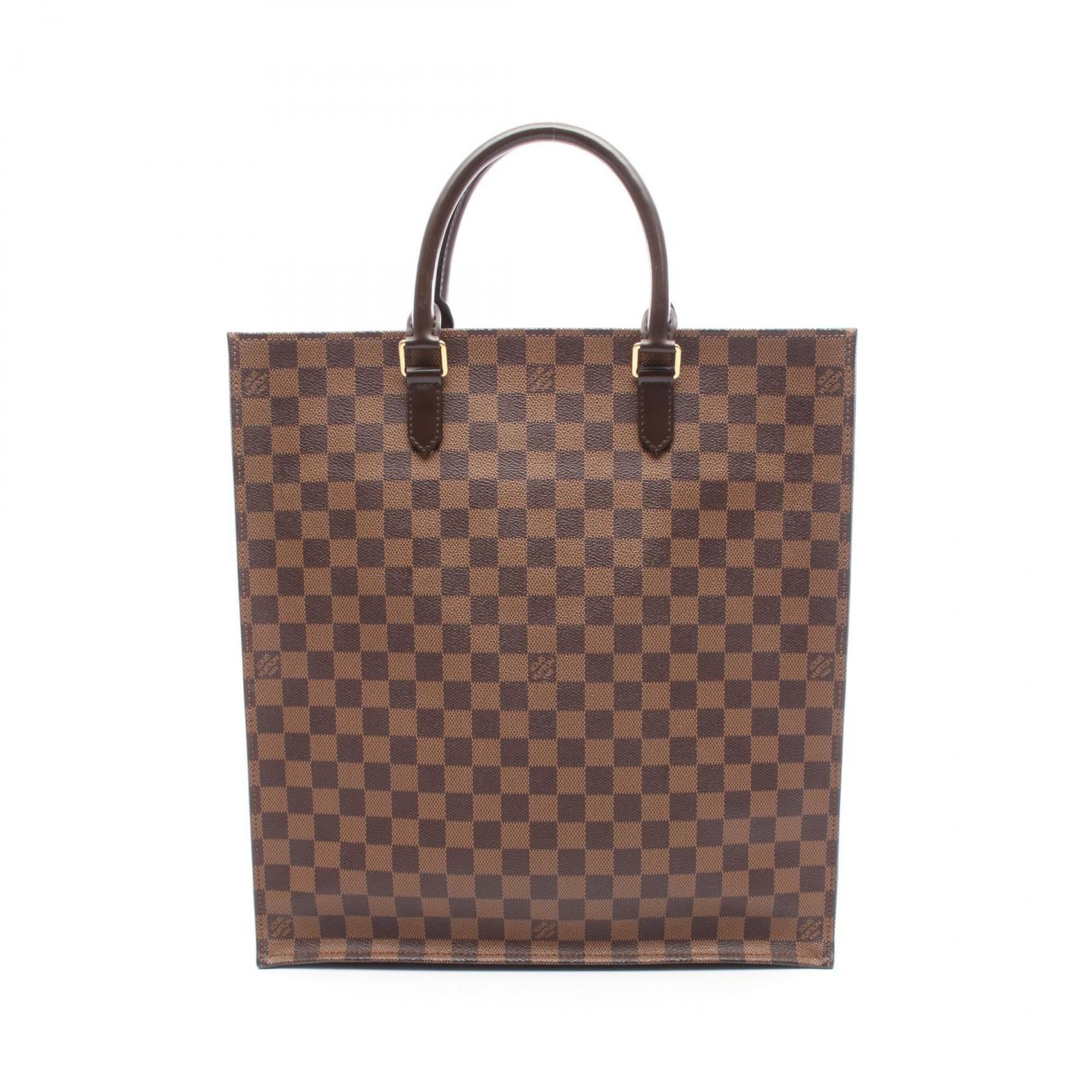 Louis Vuitton Brown Damier Canvas Coated Canvas Damier Canvas Leather Tote Bag