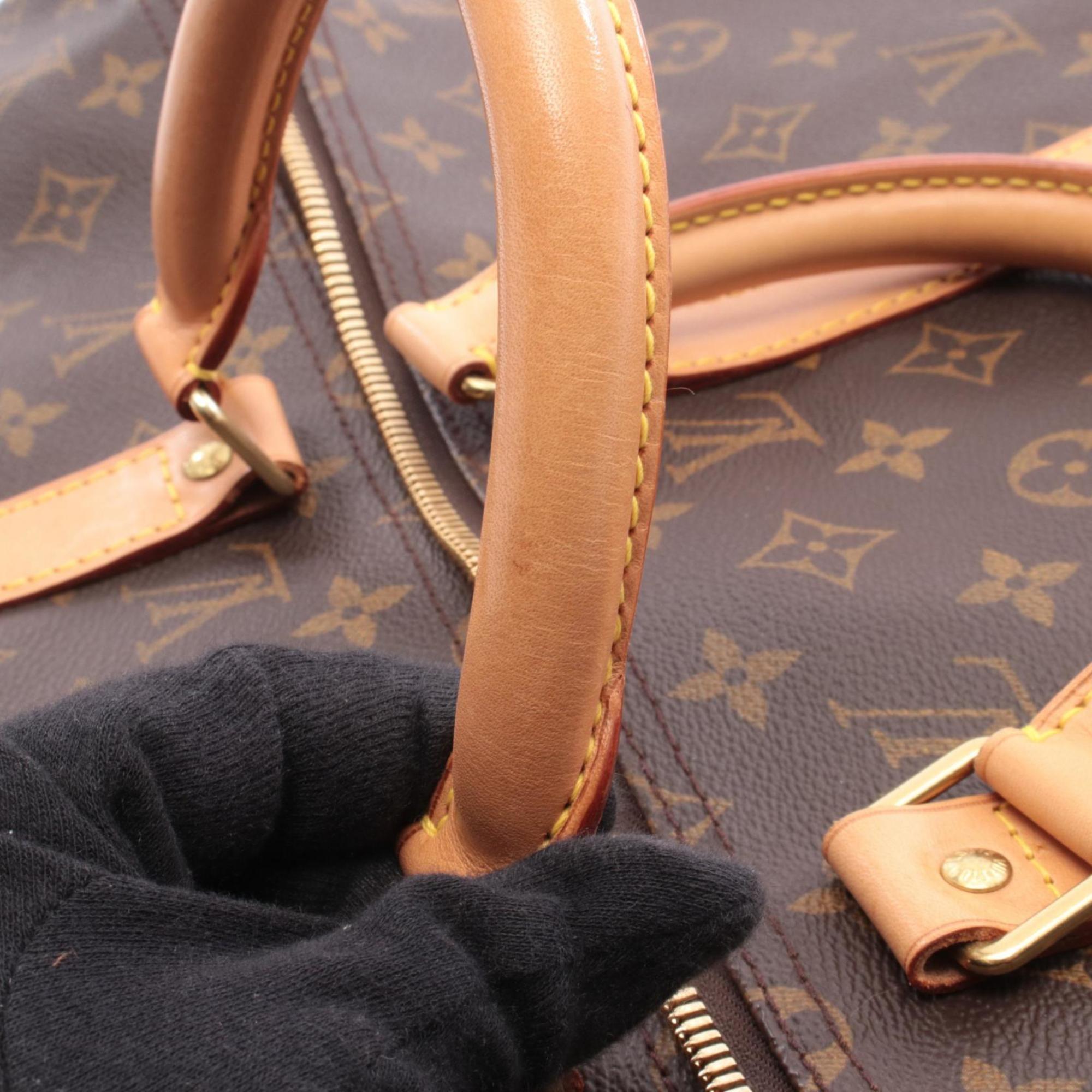 Louis Vuitton Brown Coated Canvas Pvc Monogram Leather Boston Bag