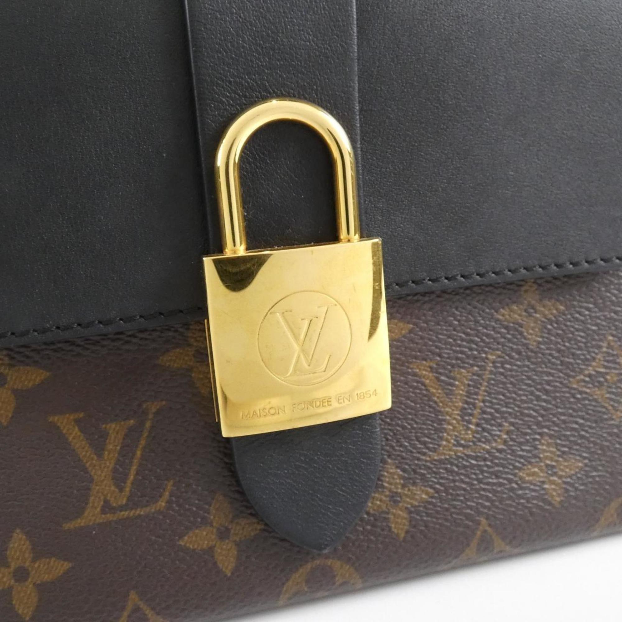 Louis Vuitton Black Marron Coated Canvas Leather Handbag