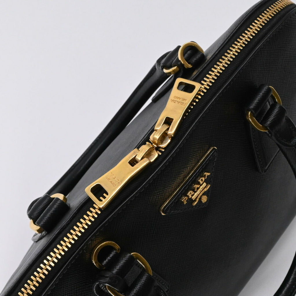 Prada Black Saffiano Triangle Handbag