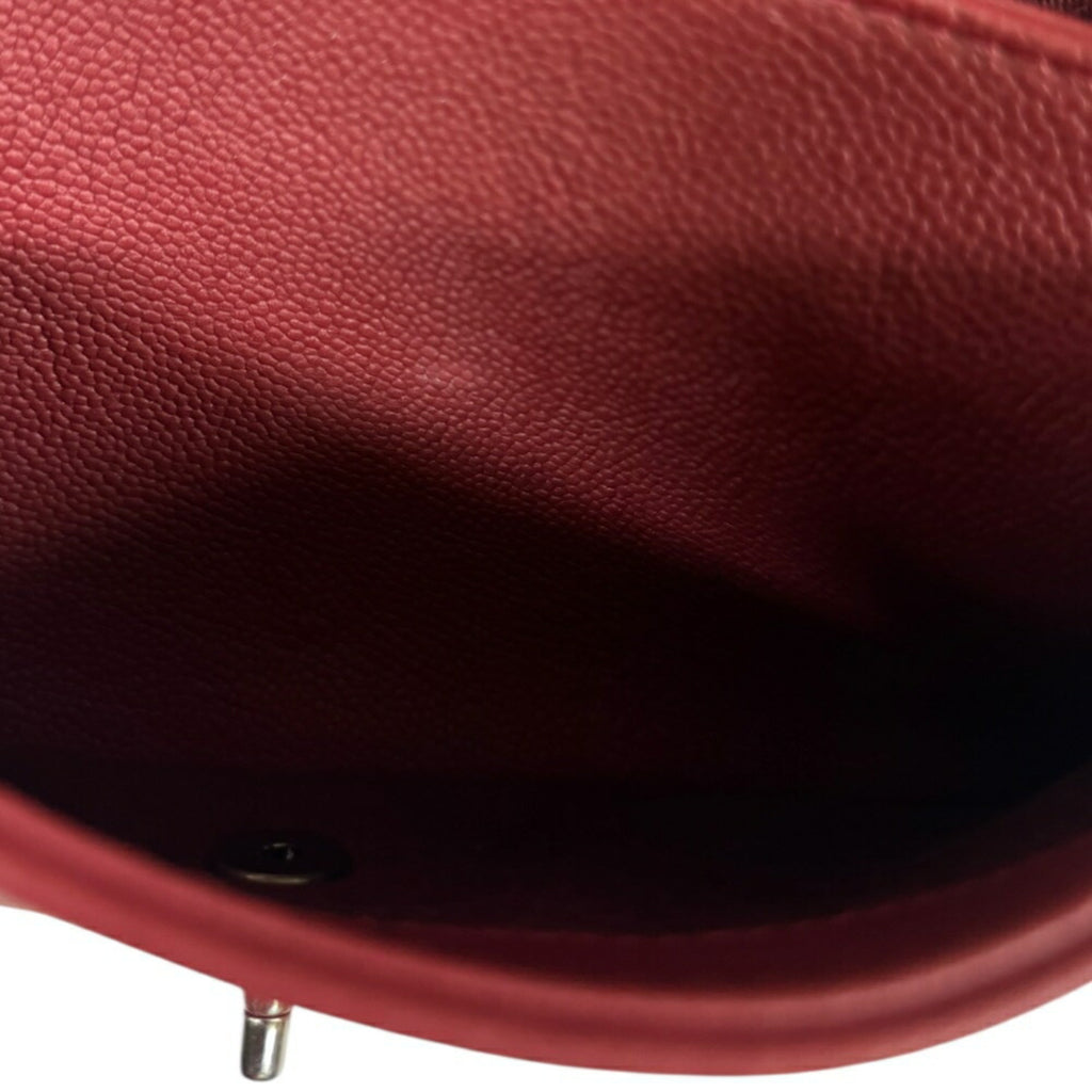 Chanel Matelasse Red Color Leather Shoulder Bag