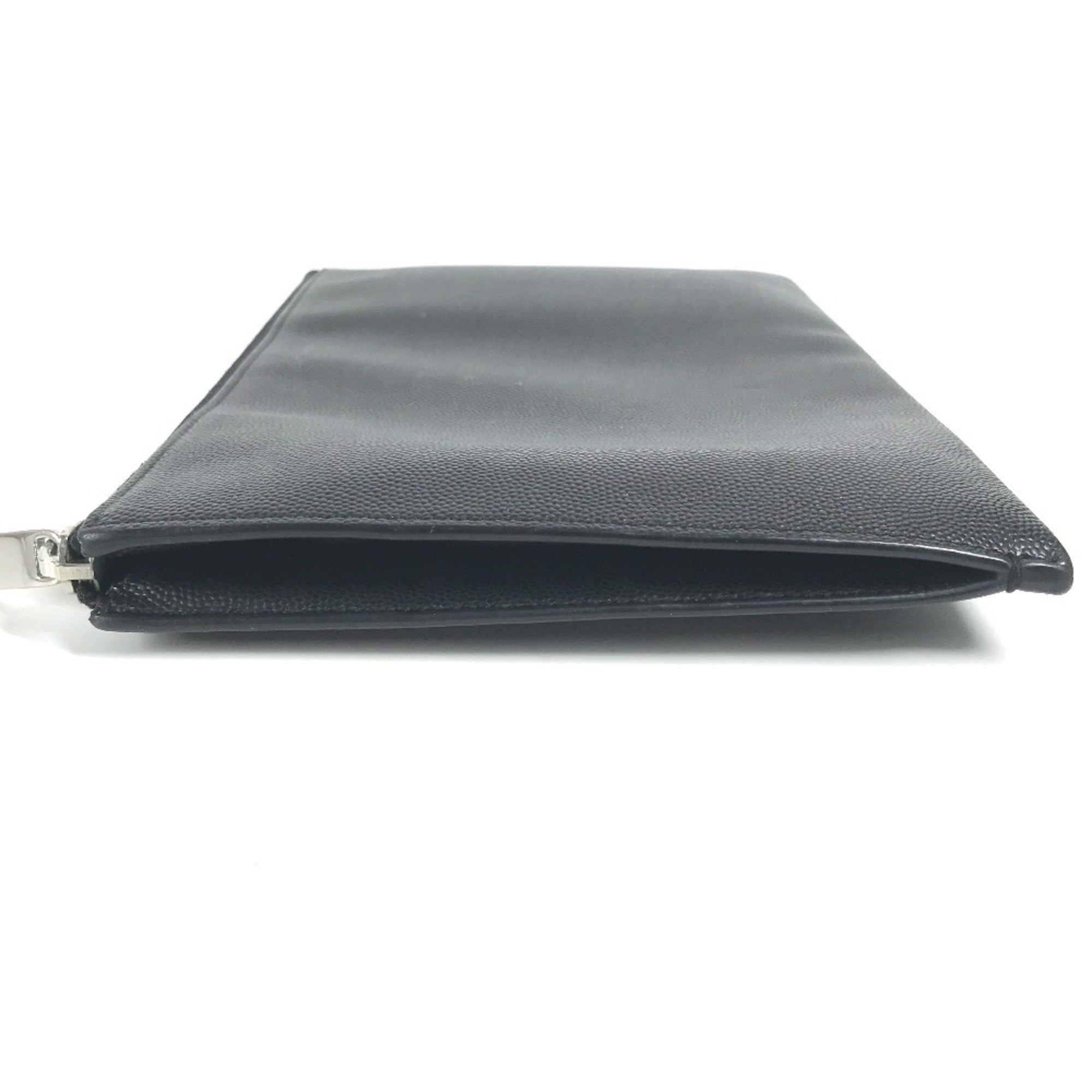 Saint Laurent Black Leather Clutch Bag Pouch (Pre-Owned)