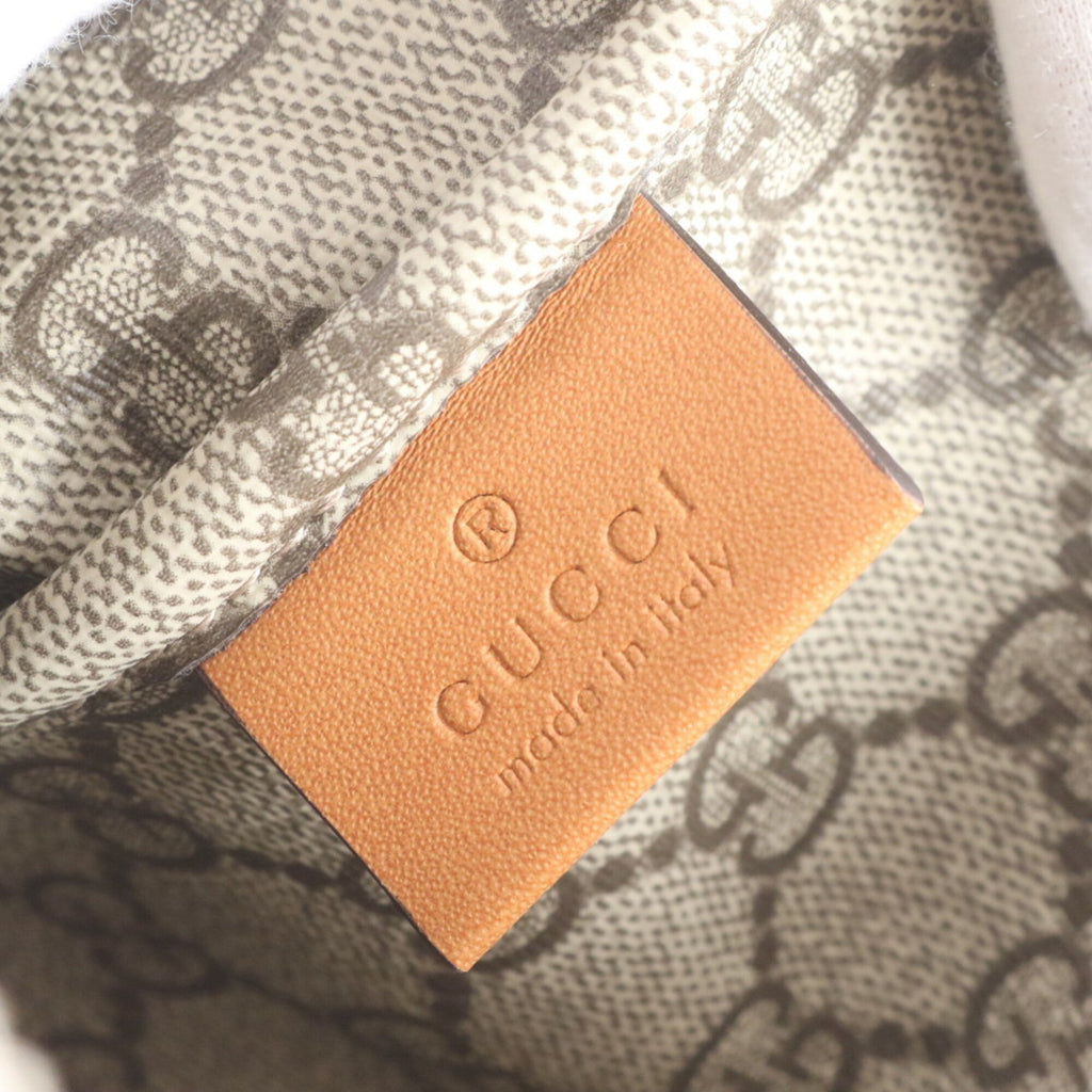 Gucci Beige Leather Canvas Handbag (Pre-Owned)