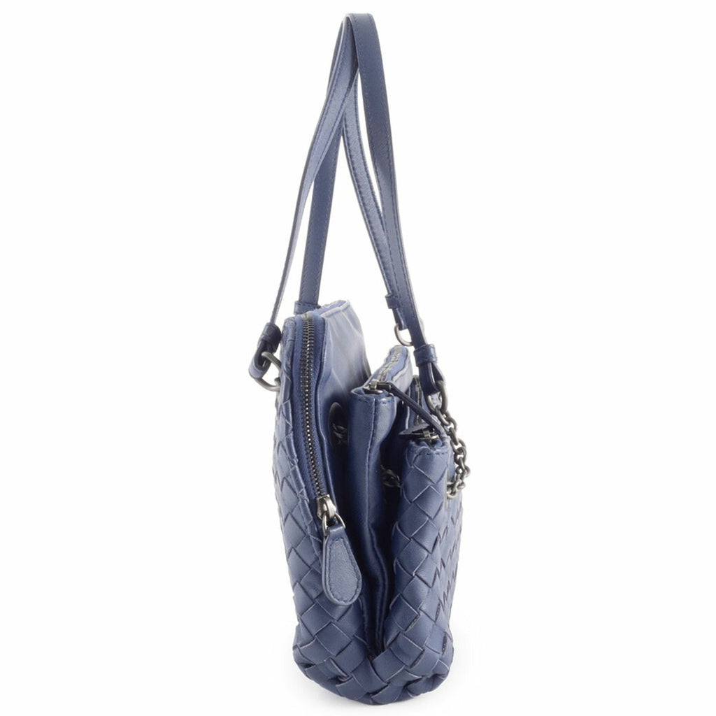 Bottega Veneta Navy Leather Shoulder Bag