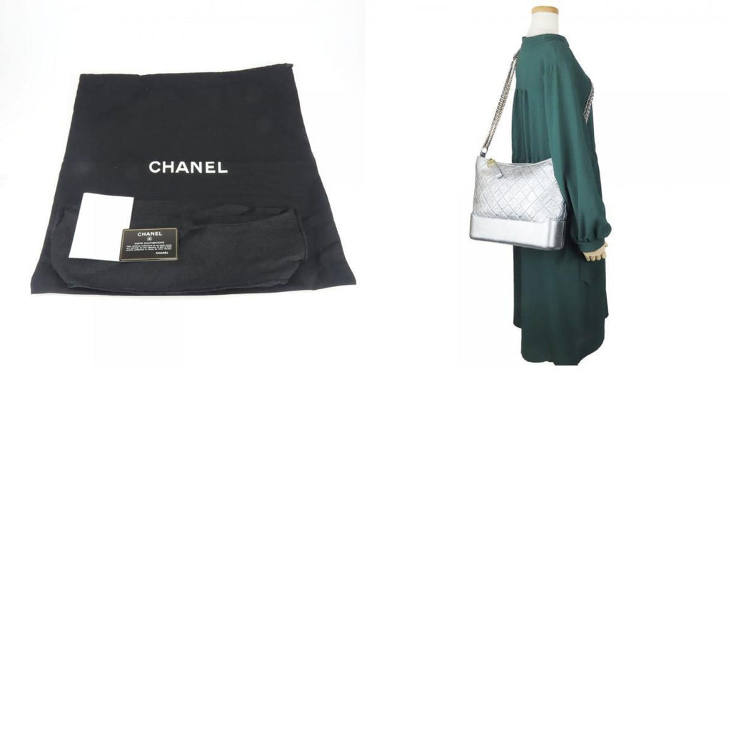 Chanel Metallic Silver Leather Shoulder Bag