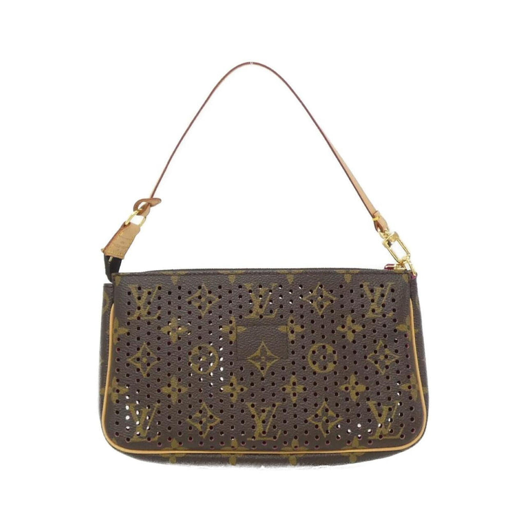 Louis Vuitton Monogram Perfo Fuchsia Marron Coated Canvas Handbag Pochette Pouch