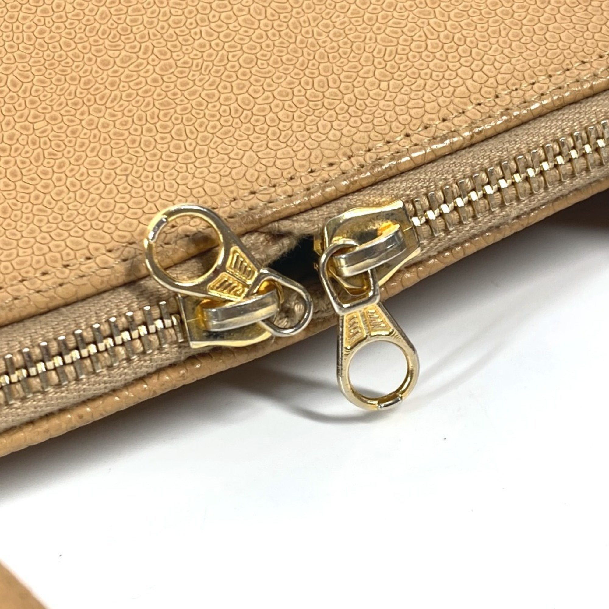 Chanel Beige Grained Calfskin Shoulder Bag Tote Bag