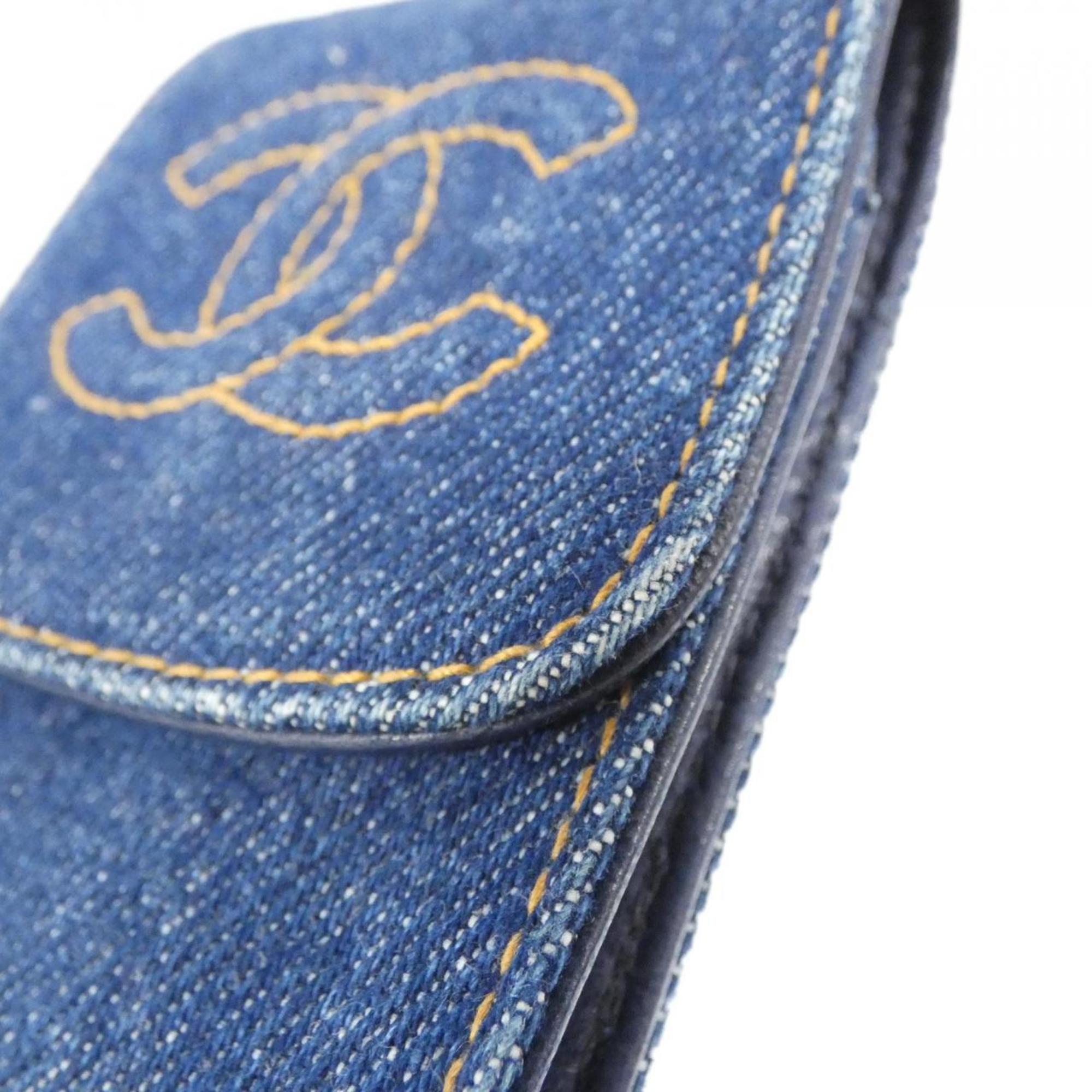 Chanel Blue Denim Pouch