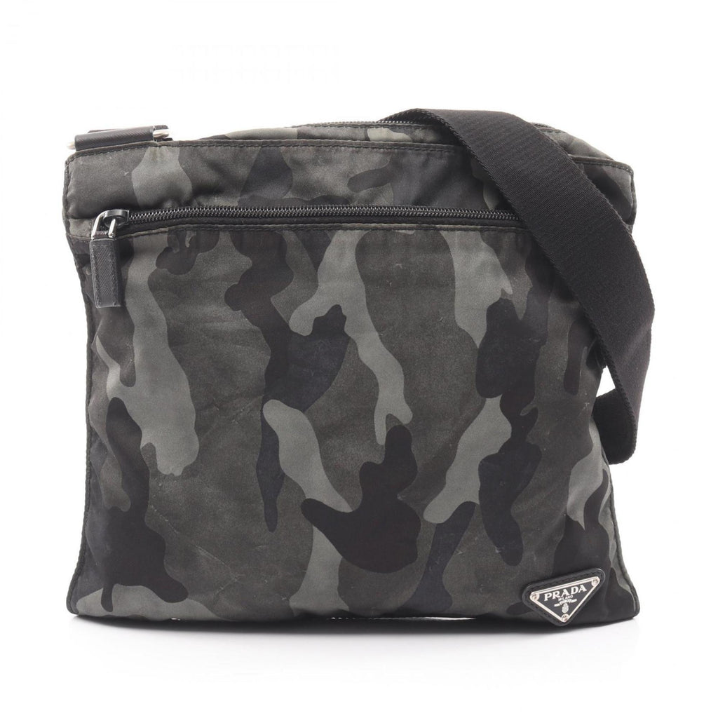 Prada Green Multi-Color Nylon Shoulder Bag