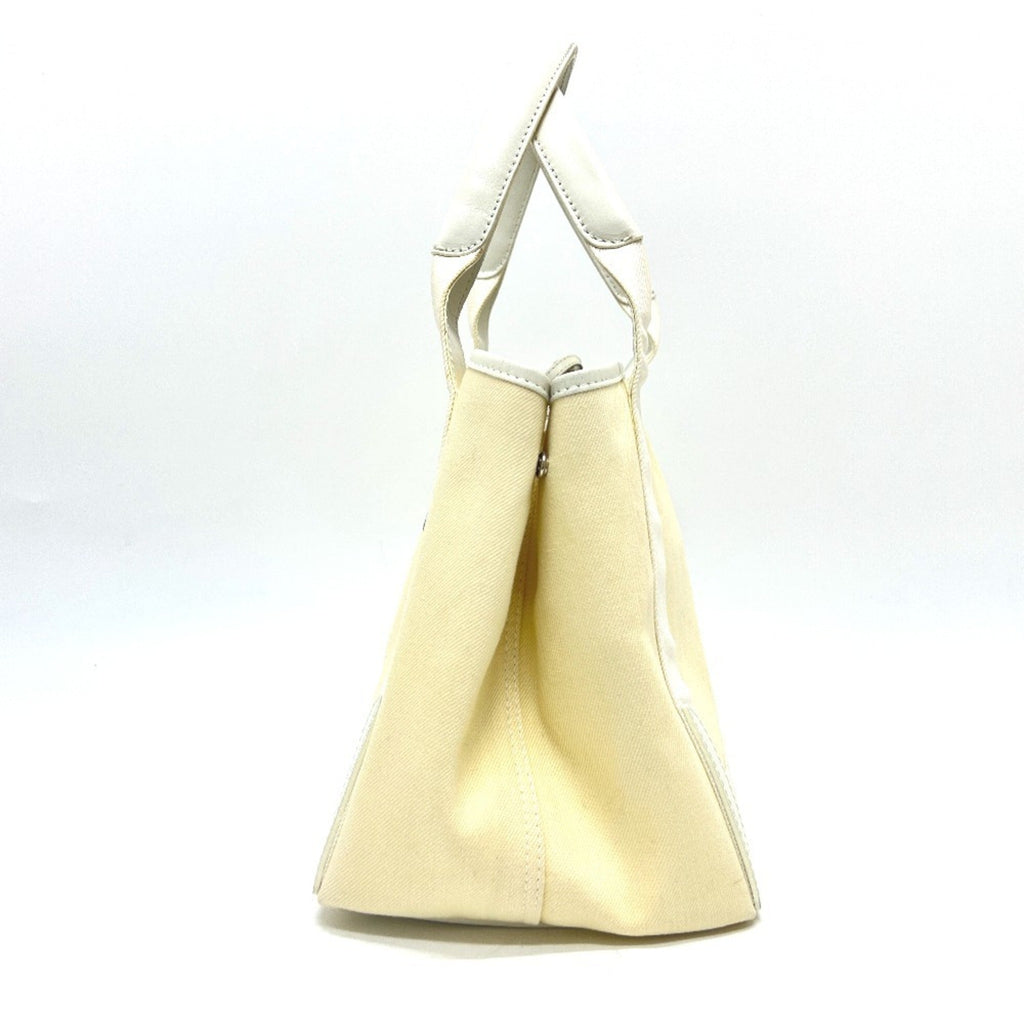 Balenciaga White Canvas Leather Handbag Tote