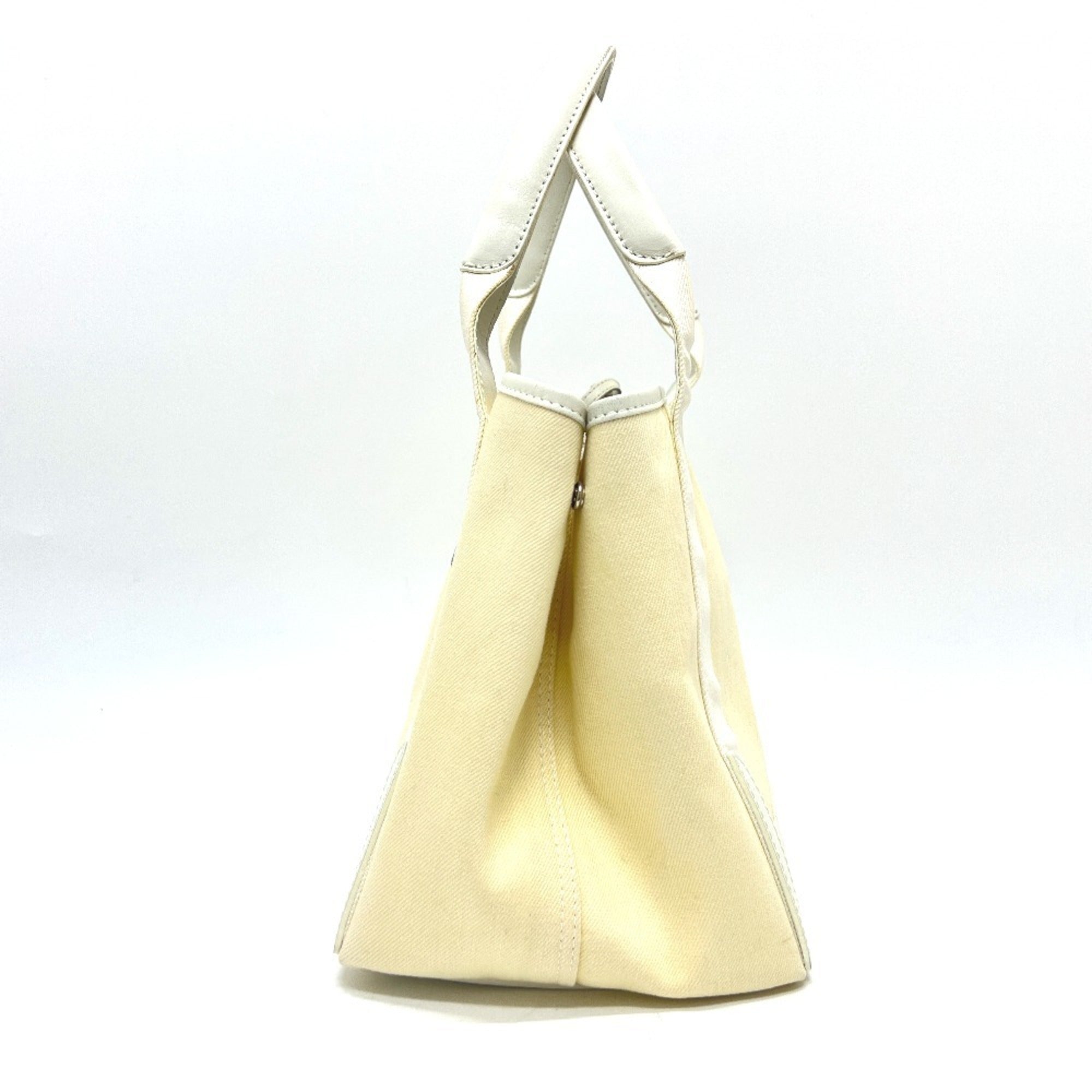 Balenciaga White Canvas Leather Handbag Tote