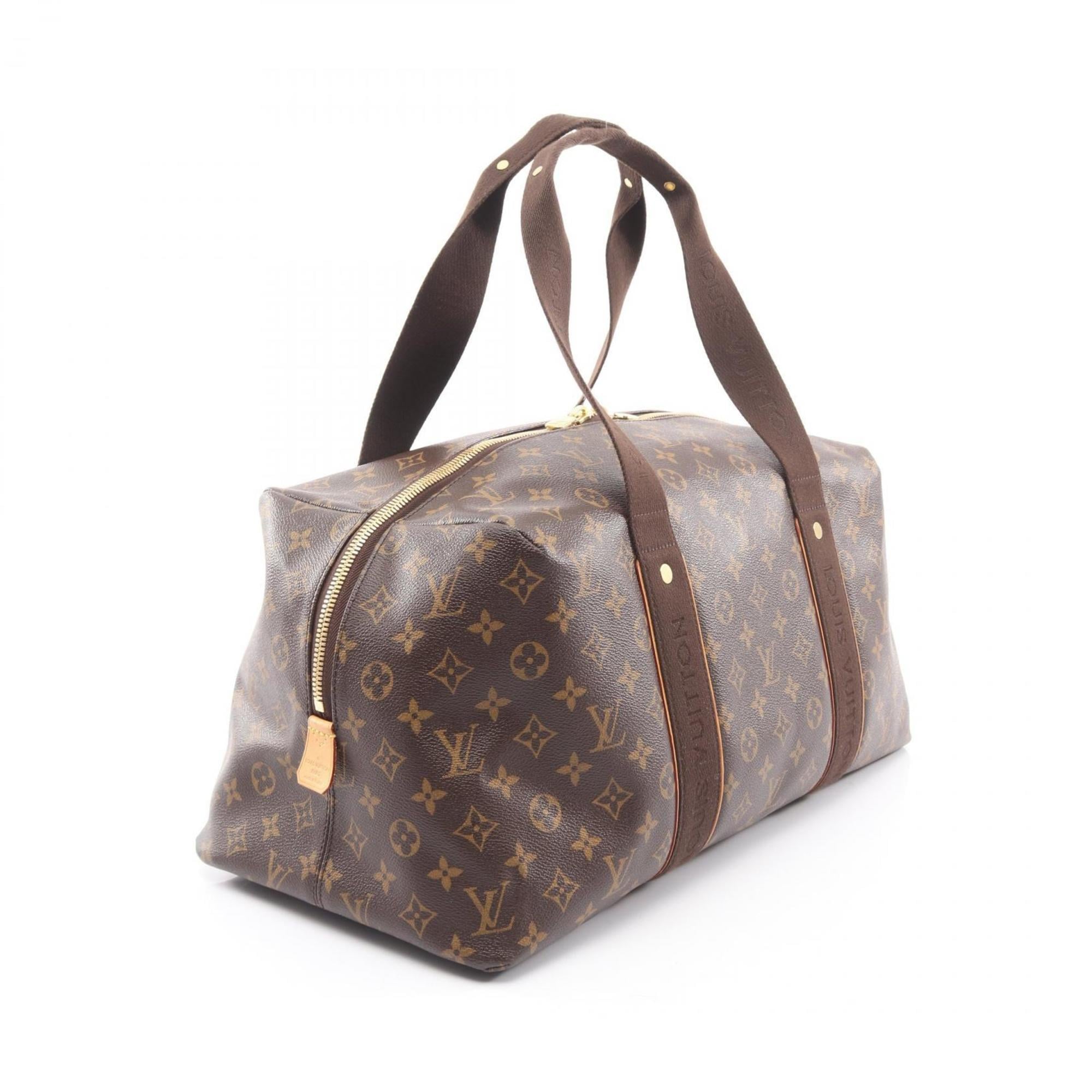 Louis Vuitton Brown Monogram Coated Canvas Leather Boston Bag