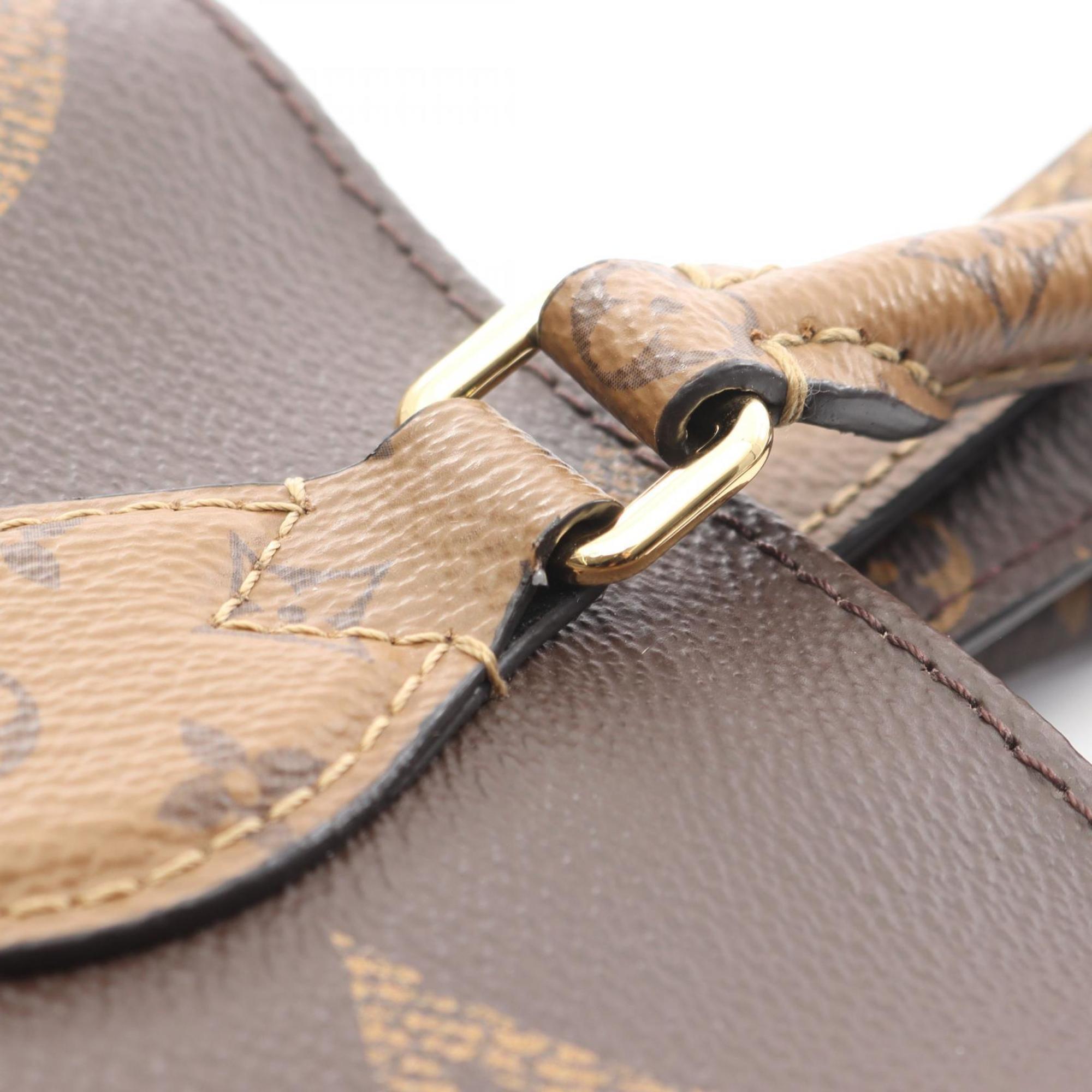 Louis Vuitton Beige Brown Coated Canvas Tote Bag