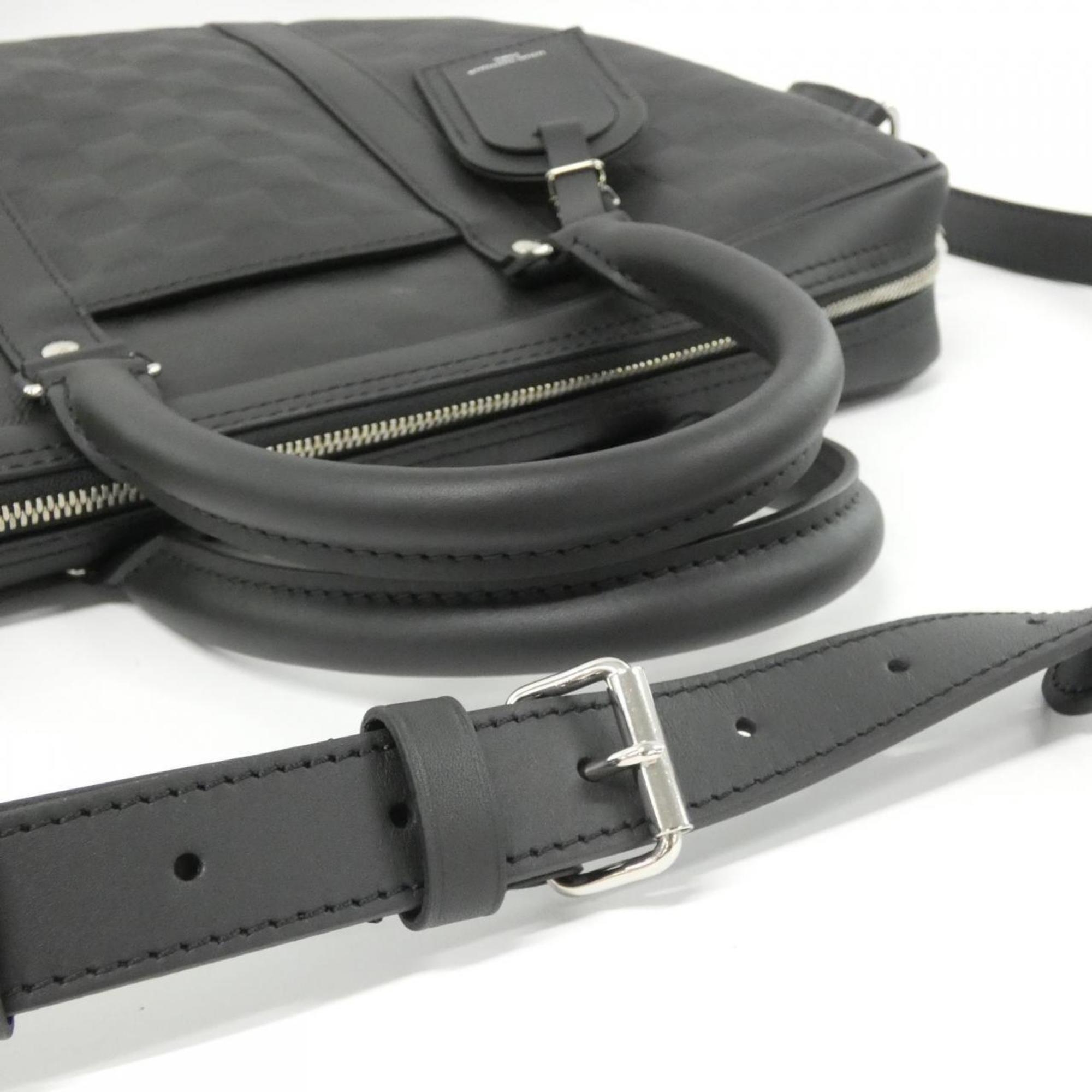 Louis Vuitton Black Leather Briefcase Handbag