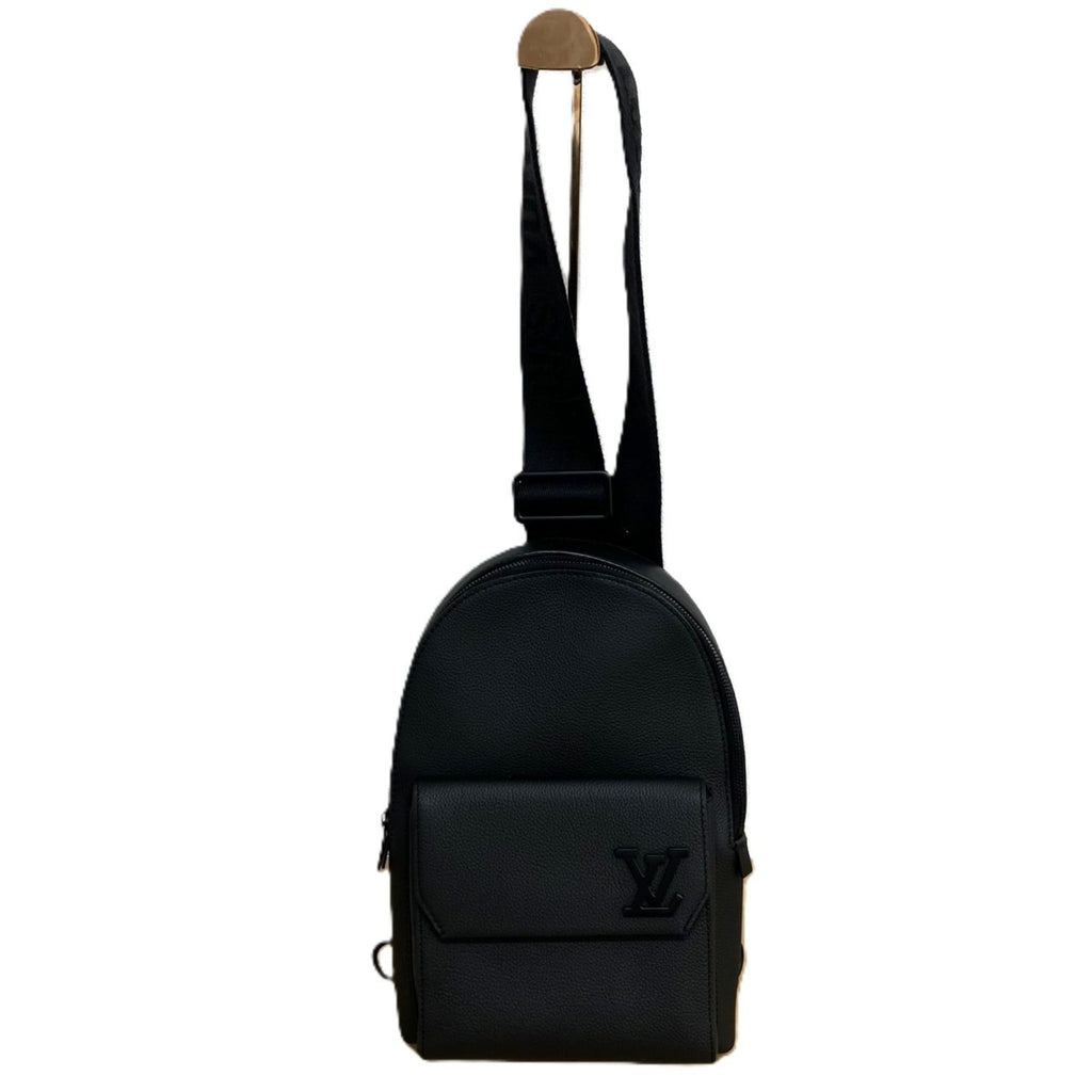 Louis Vuitton Black Leather Sling Bag