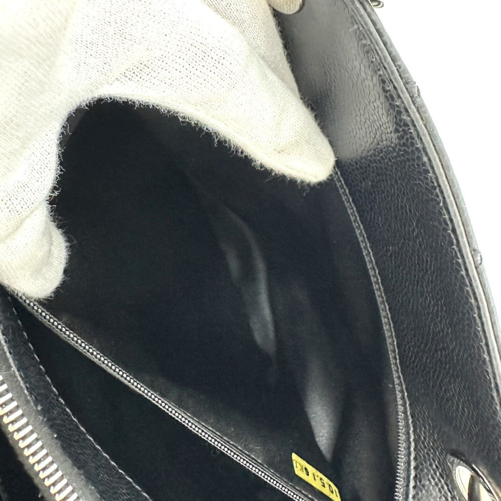 Chanel Black Grained Calfskin Handbag Tote Bag