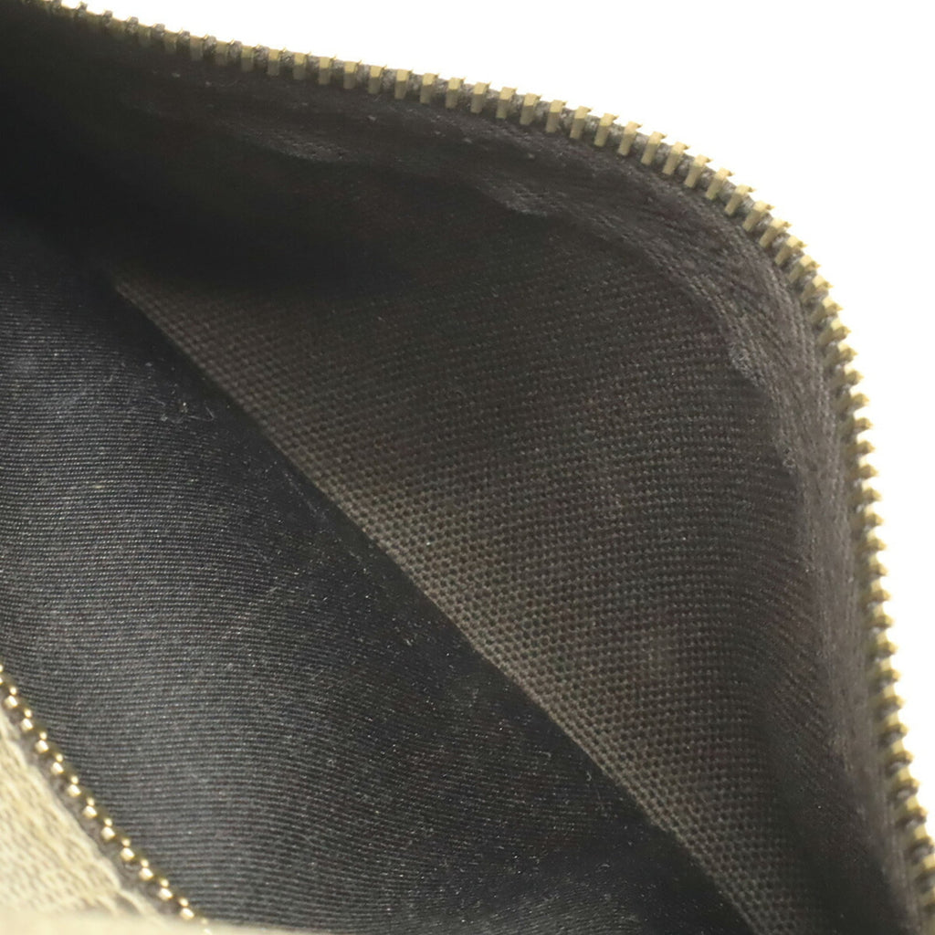 Gucci Beige Dark Brown Khaki Gg Supreme Canvas Leather Pochette Shoulder Bag (Pre-Owned)
