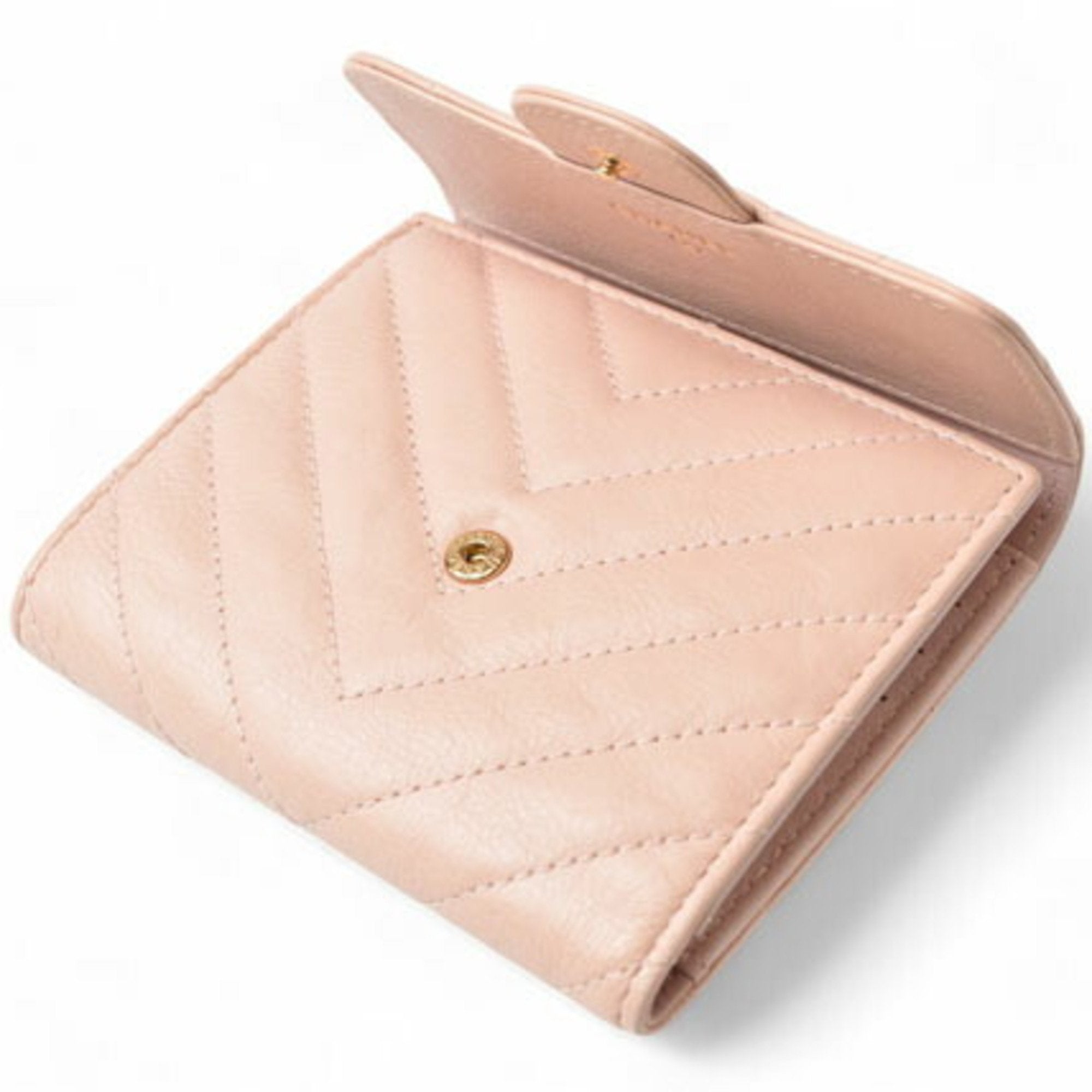 Chanel Baby Pink Leather Wallet (Tri-Fold)