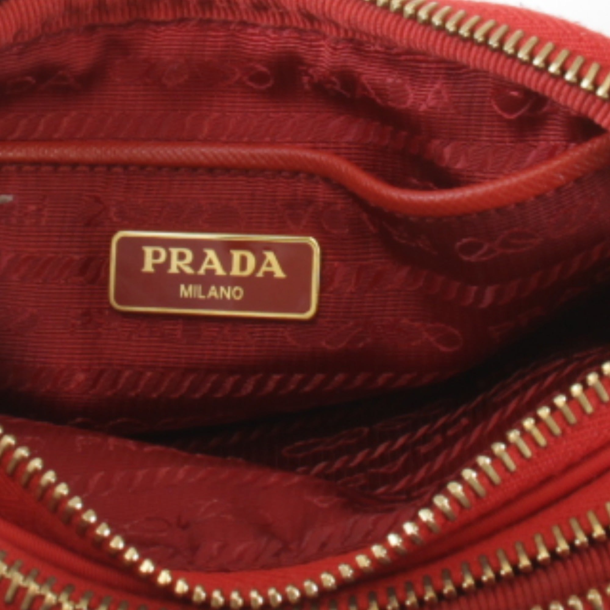 Prada Red Color Nylon Shoulder Bag
