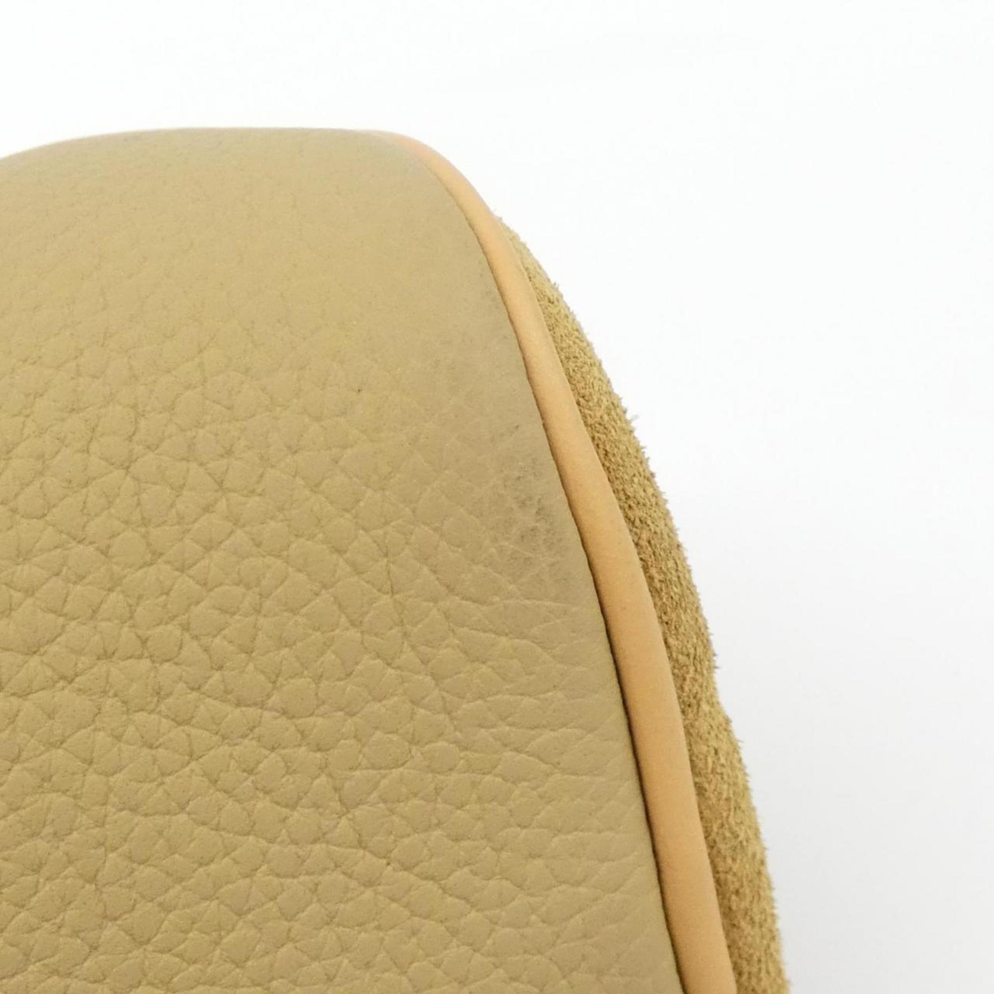 Louis Vuitton Beige Leather Coated Canvas Boston Bag