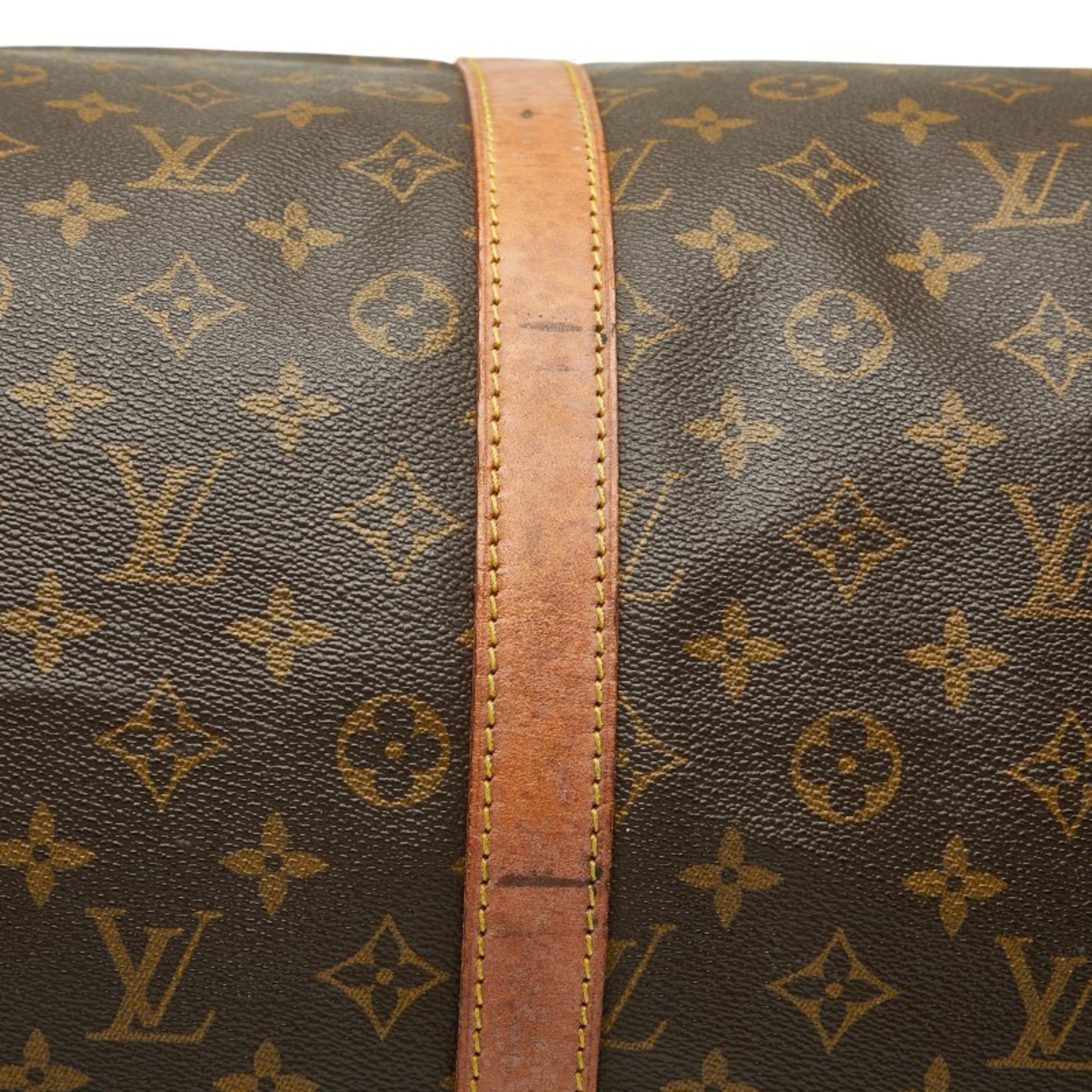 Louis Vuitton Brown Pvc Leather Boston Bag