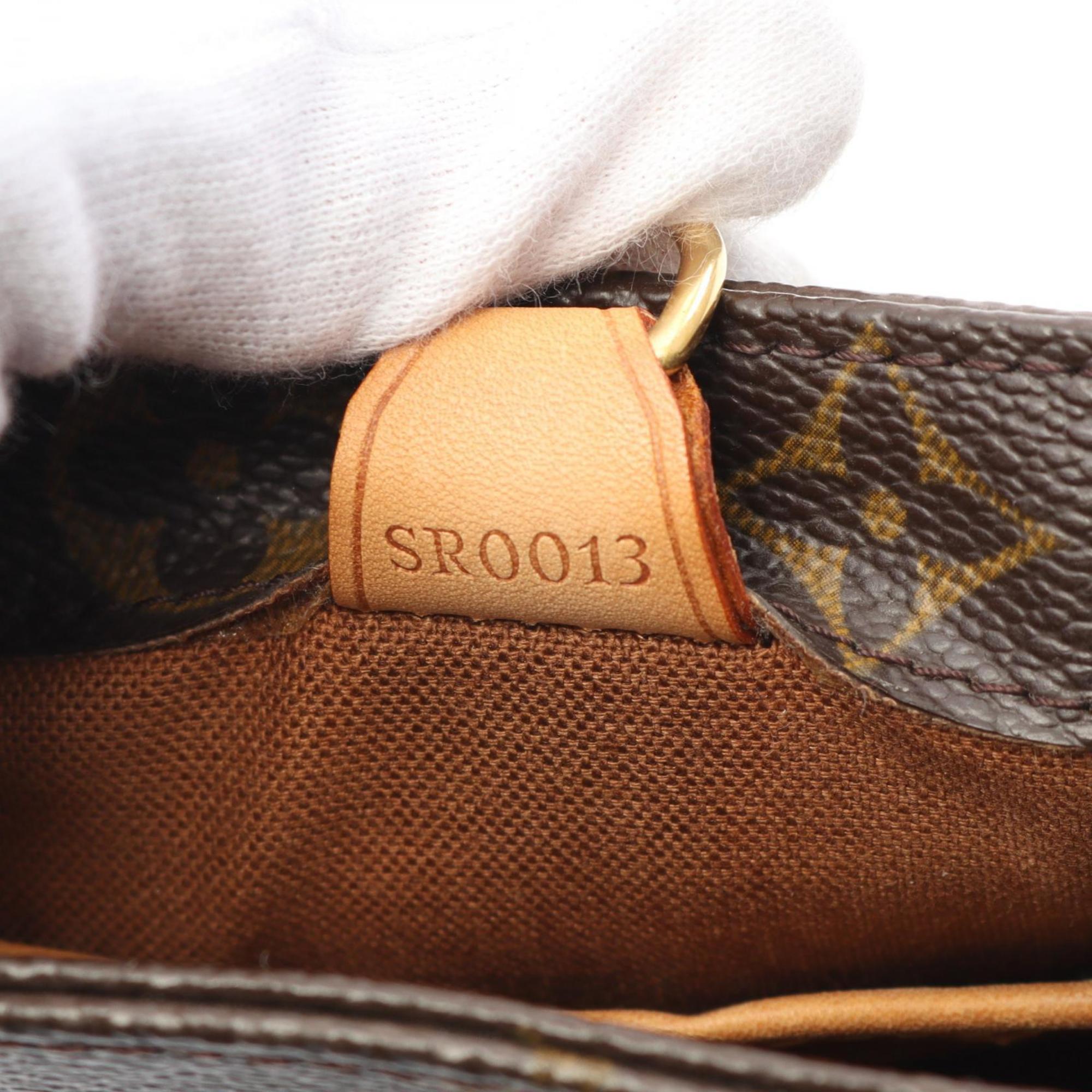 Louis Vuitton Monogram Brown Coated Canvas Leather Handbag