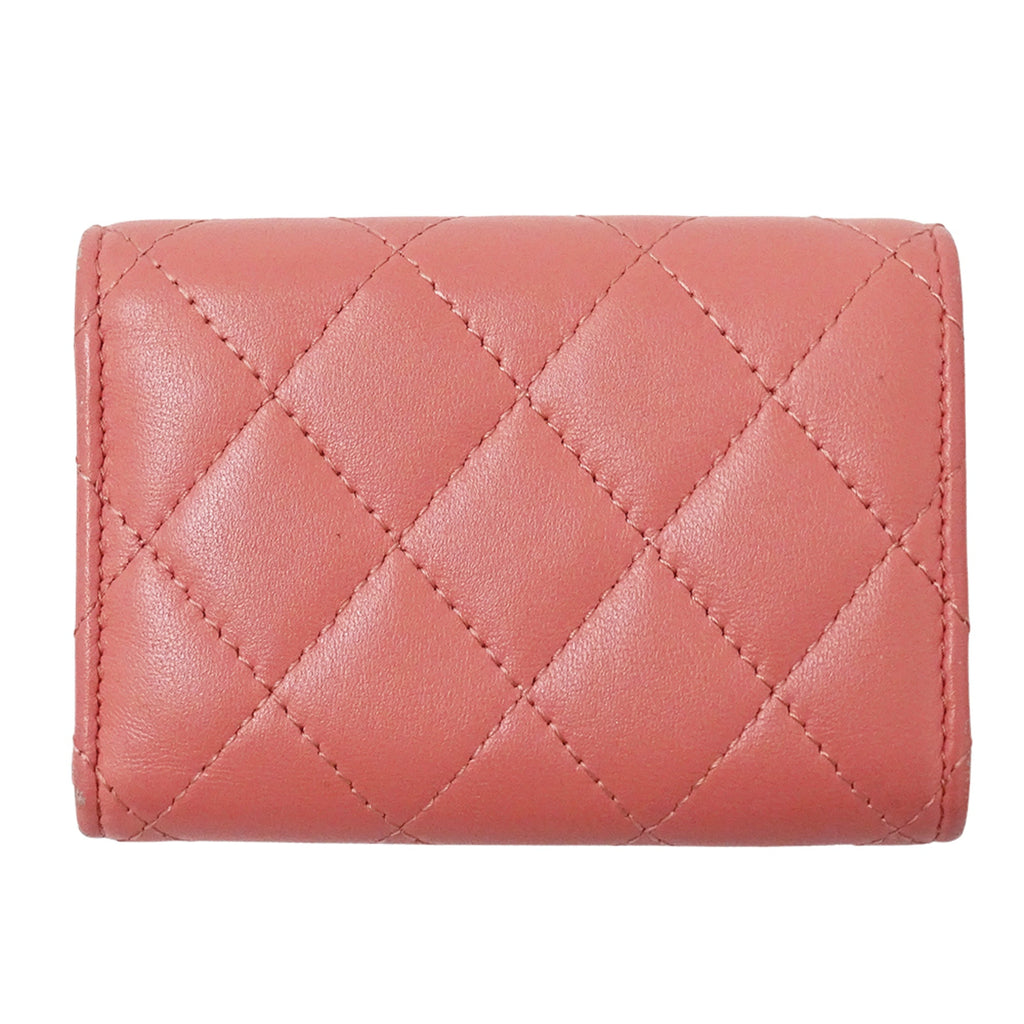 Chanel Pink Leather Wallet (Tri-Fold)