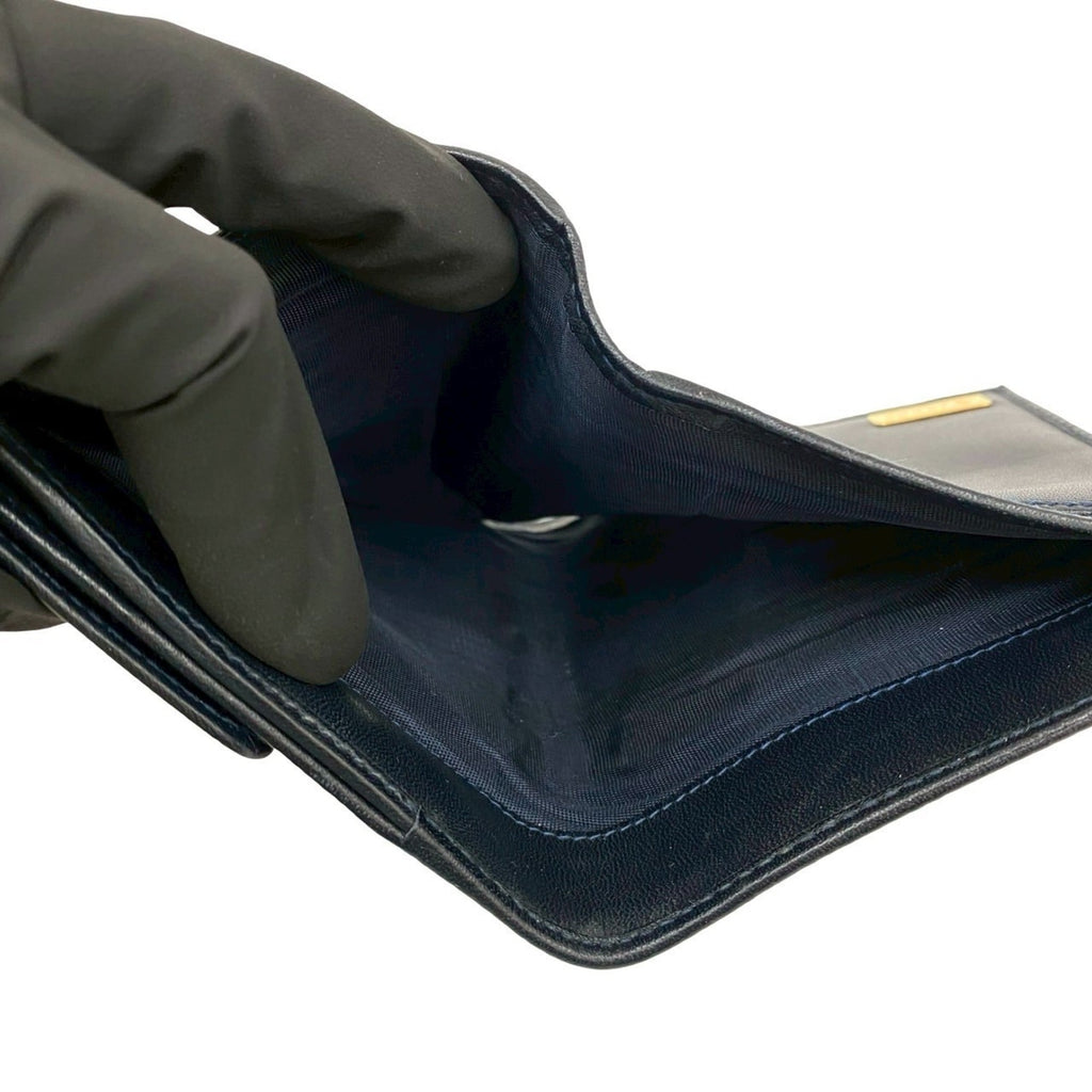 Gucci Navy Red Color Leather Pvc Wallet (Bi-Fold) (Pre-Owned)