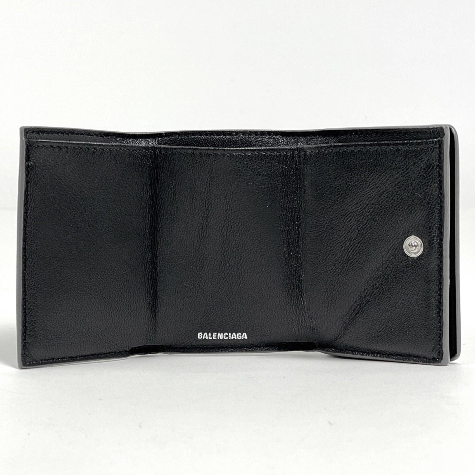 Balenciaga Silver Leather Wallet (Tri-Fold)
