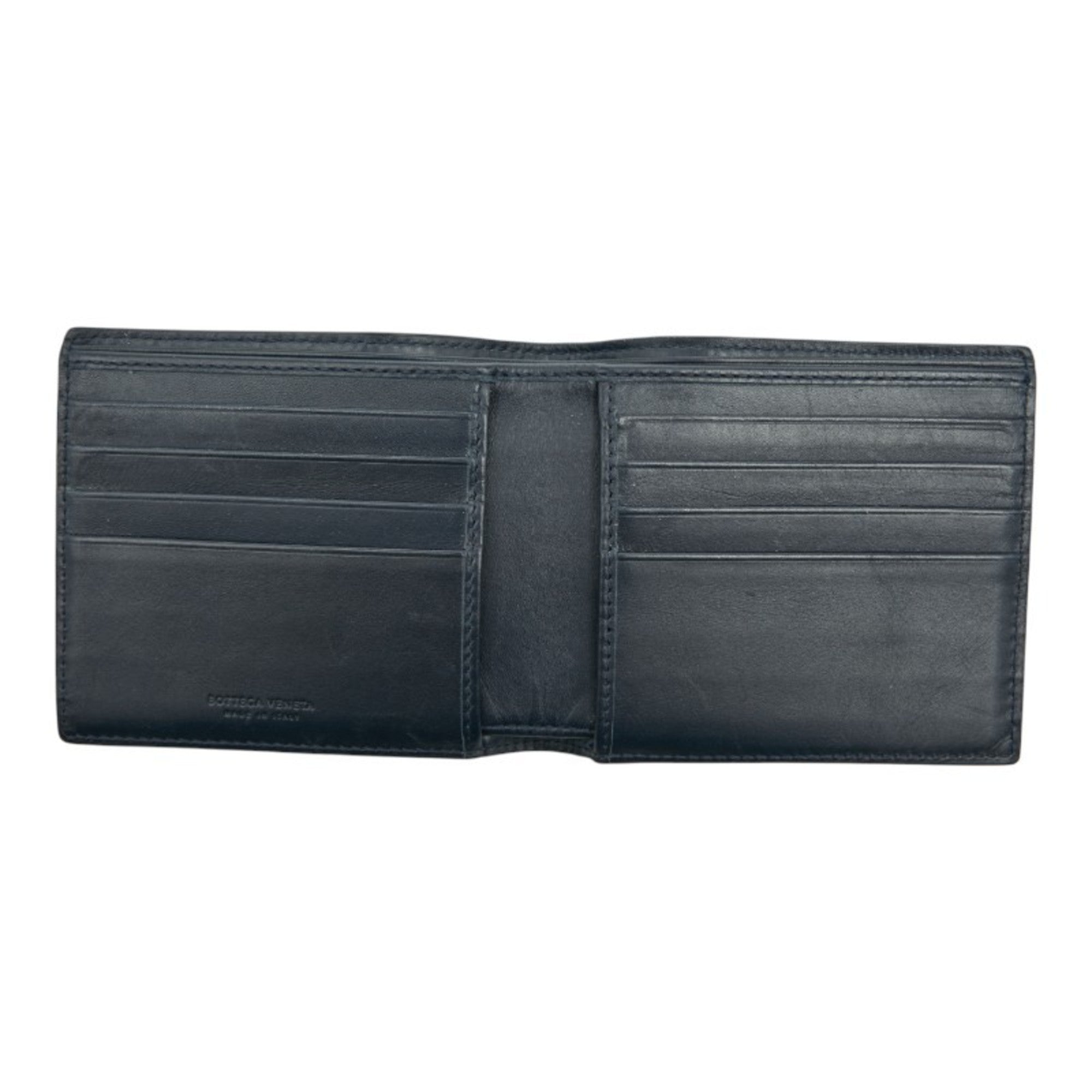 Bottega Veneta Navy Leather Bill Wallet (Bi-Fold)