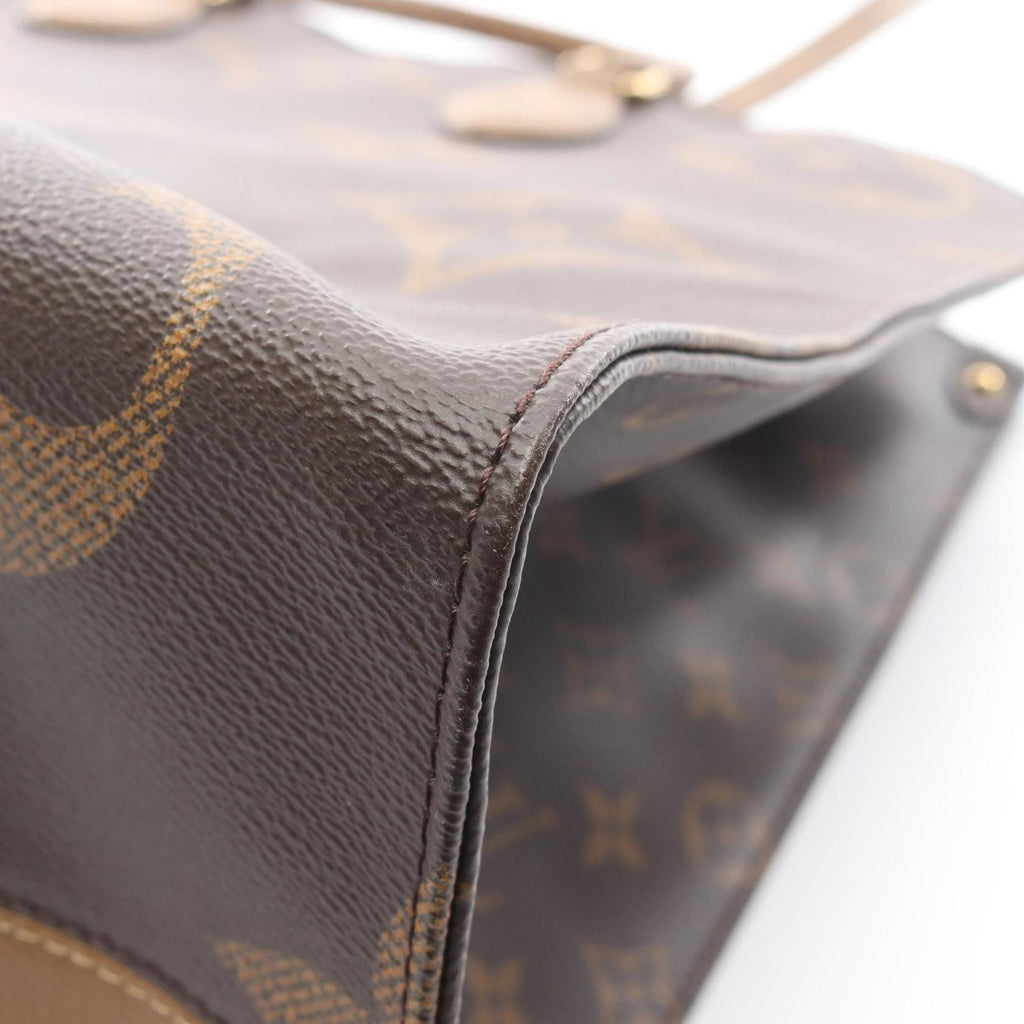 Louis Vuitton Beige Brown Coated Canvas Tote Bag