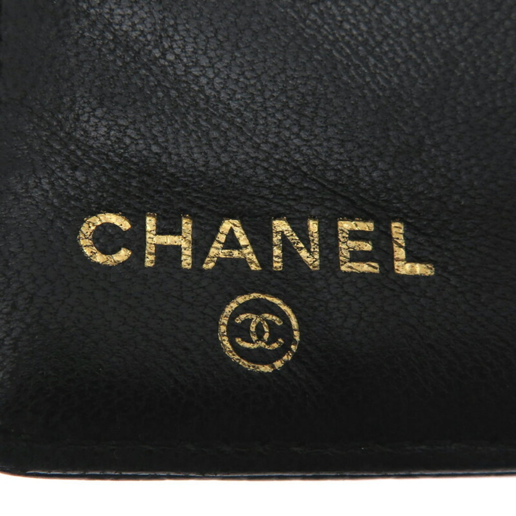 Chanel Black Grained Calfskin Long Wallet (Bi-Fold)