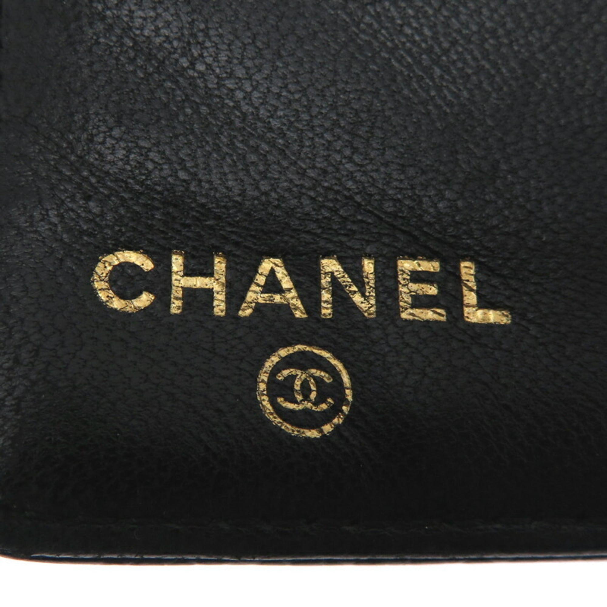 Chanel Black Grained Calfskin Long Wallet (Bi-Fold)