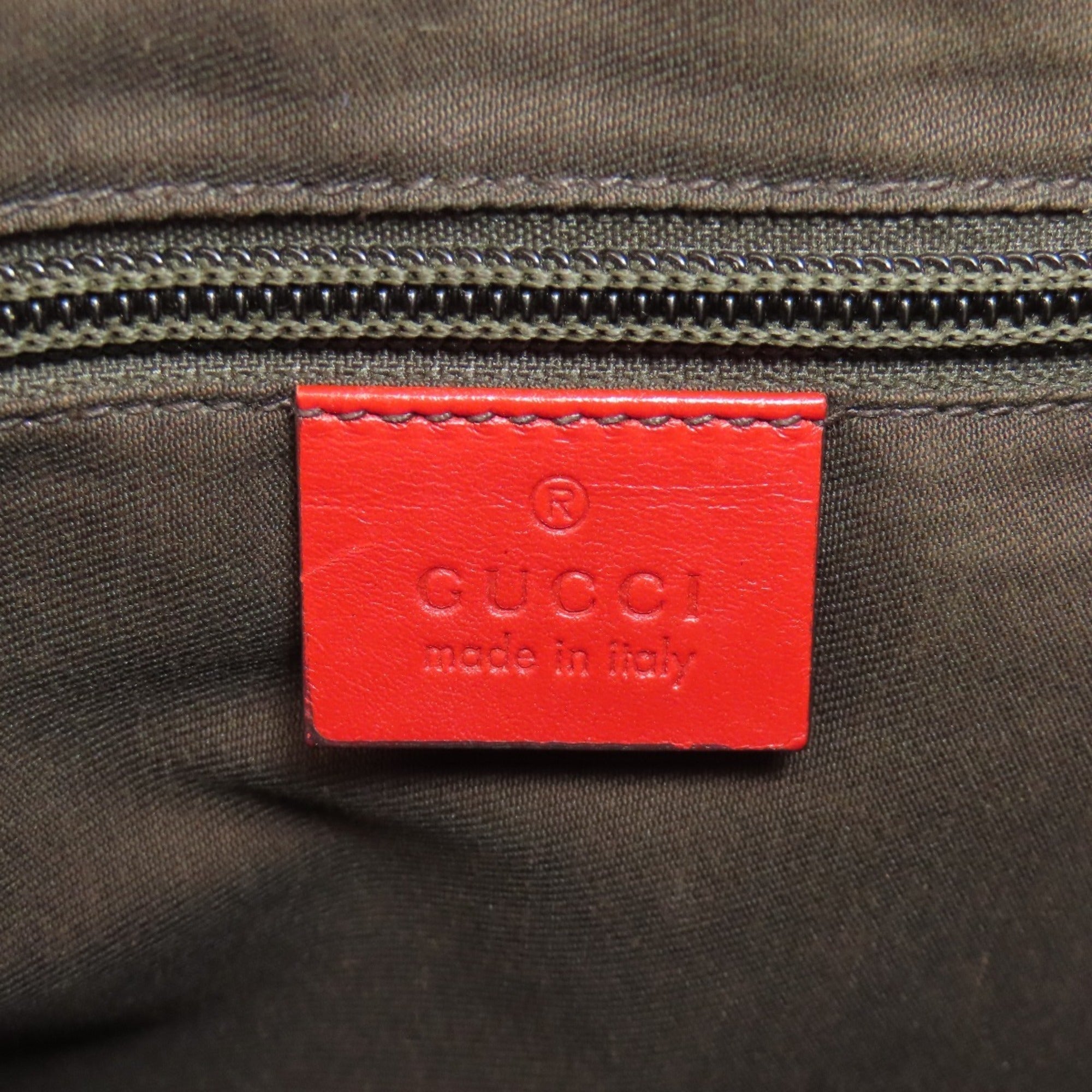 Gucci Red Color Leather Tote Bag (Pre-Owned)