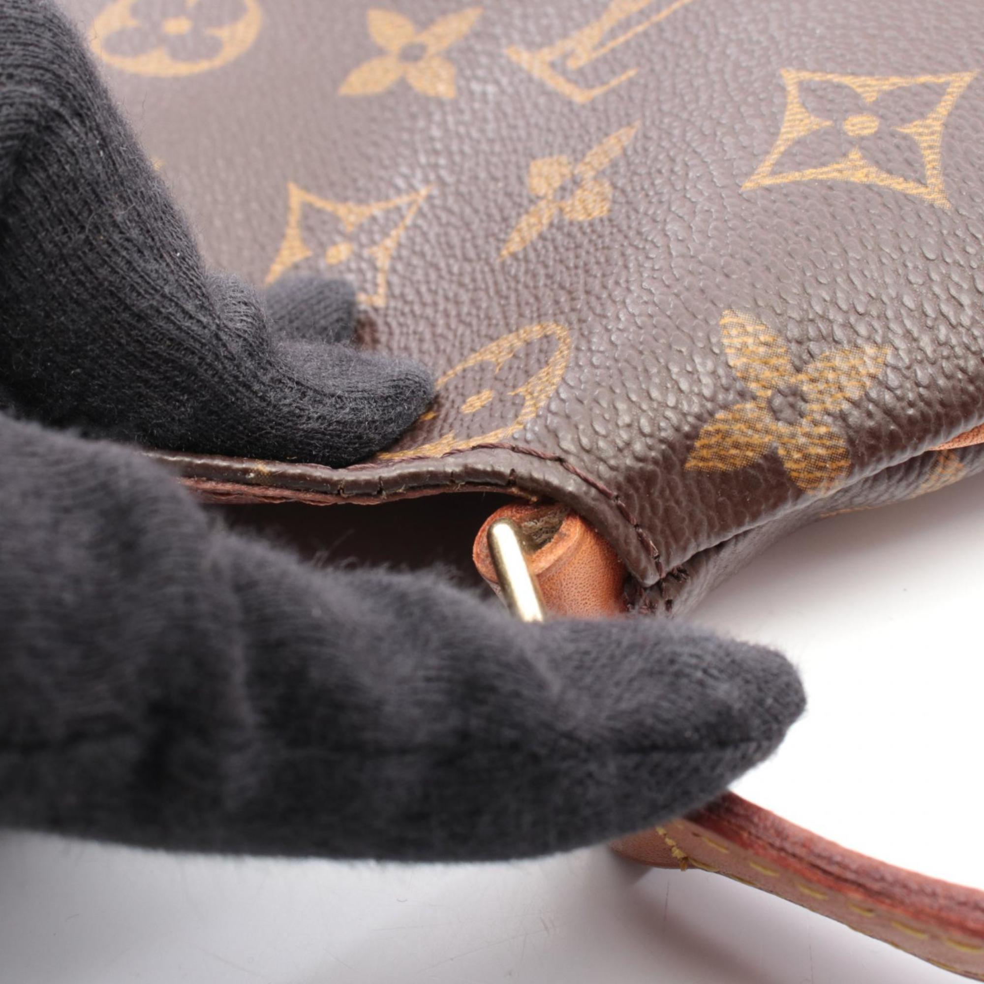 Louis Vuitton Brown Coated Canvas Leather Handbag Shoulder Bag