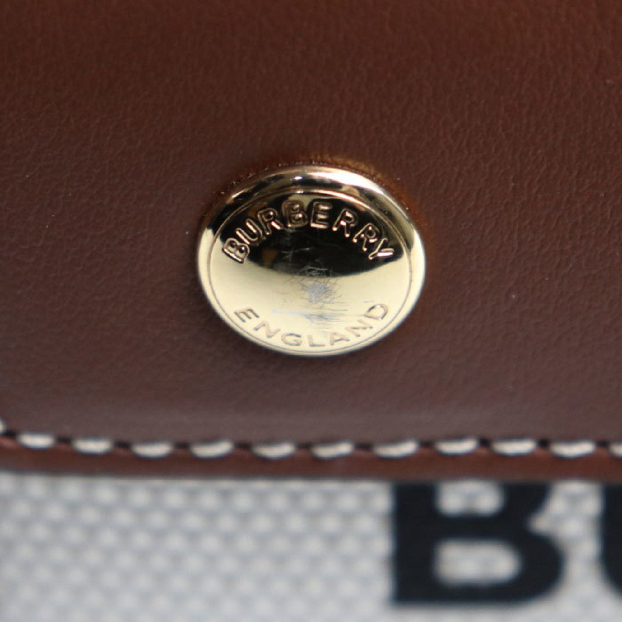 Burberry Brown Canvas Leather Shoulder Bag