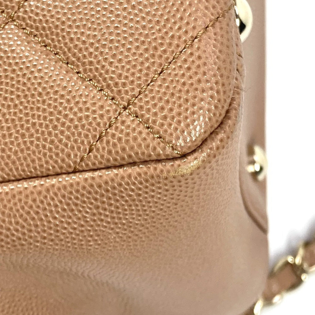 Chanel Beige Grained Calfskin Shoulder Bag Tote Bag