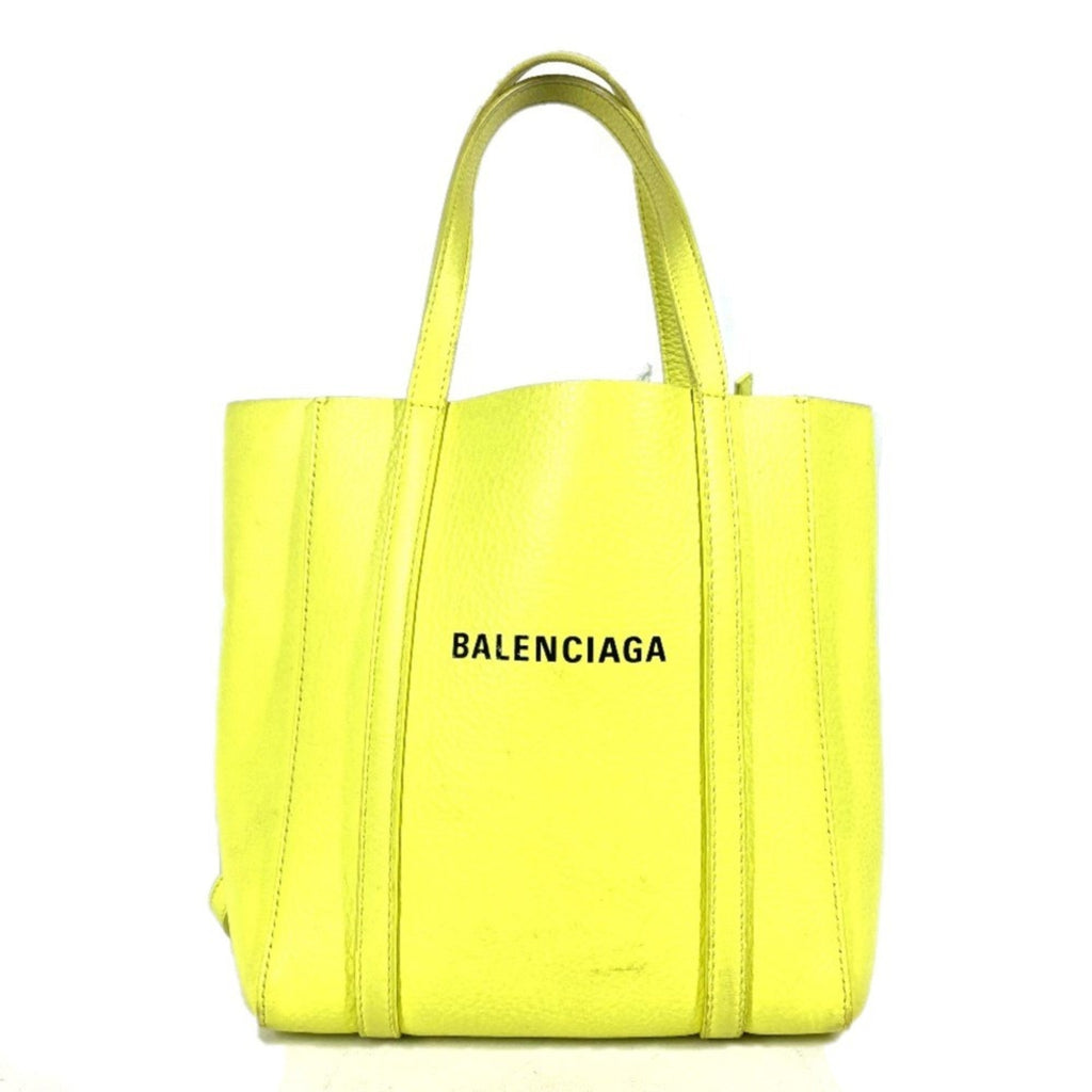 Balenciaga Black Yellow Leather Shoulder Bag Tote